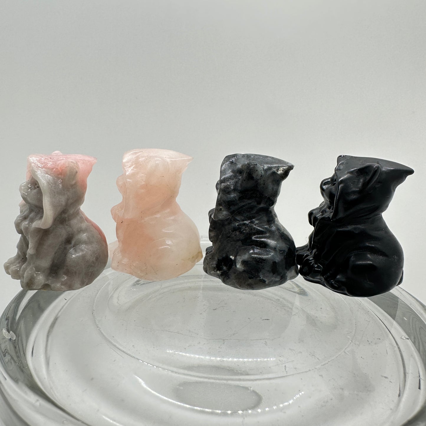 Hooded Crystal Cat - Rose Quartz