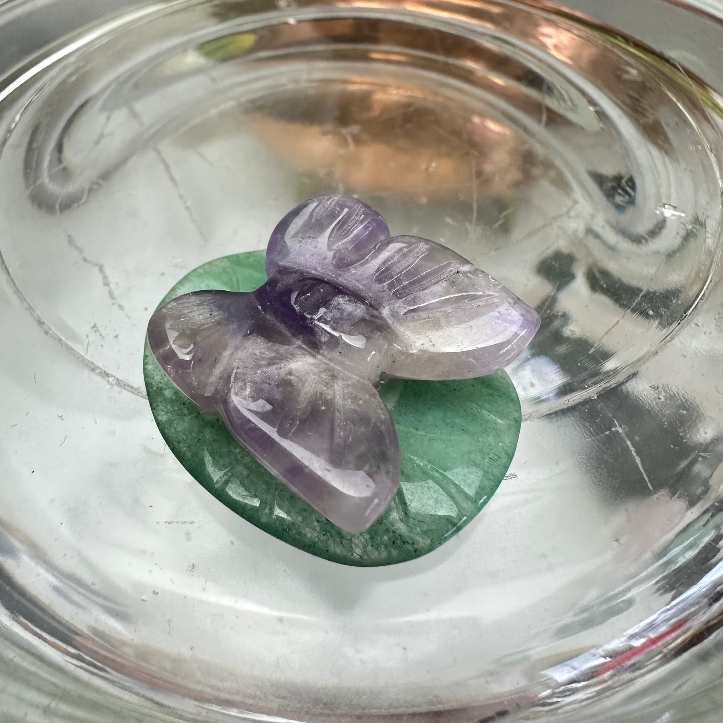 Mini Crystal Creatures on Lilypads and Leaves