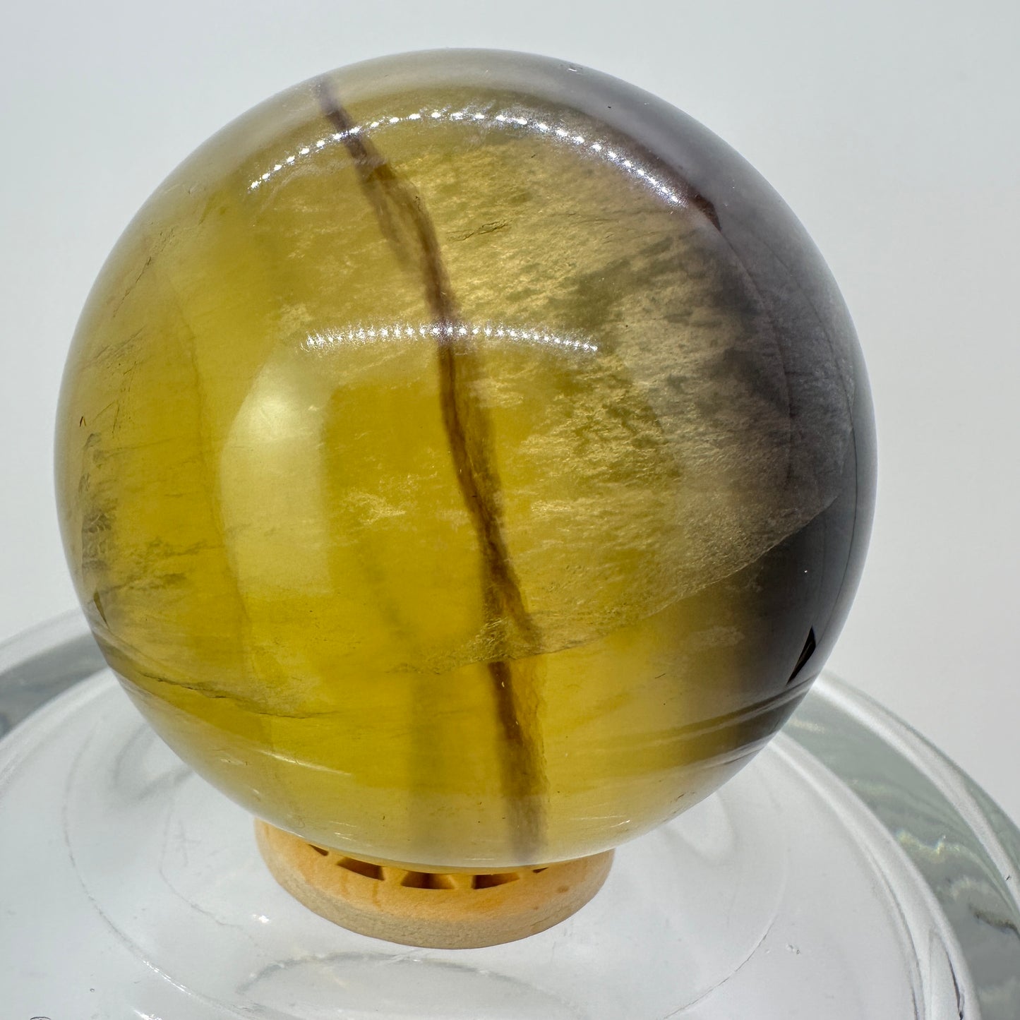 68mm Yellow Fluorite Sphere - Katie's Mystic Crystals