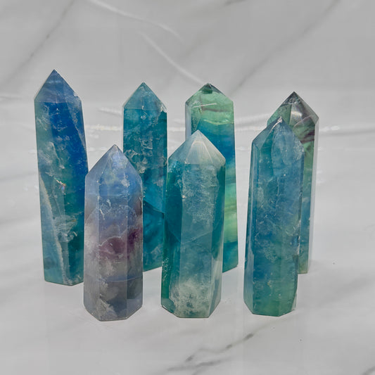 Blue Fluorite Crystal Points - Katie's Mystic Crystals