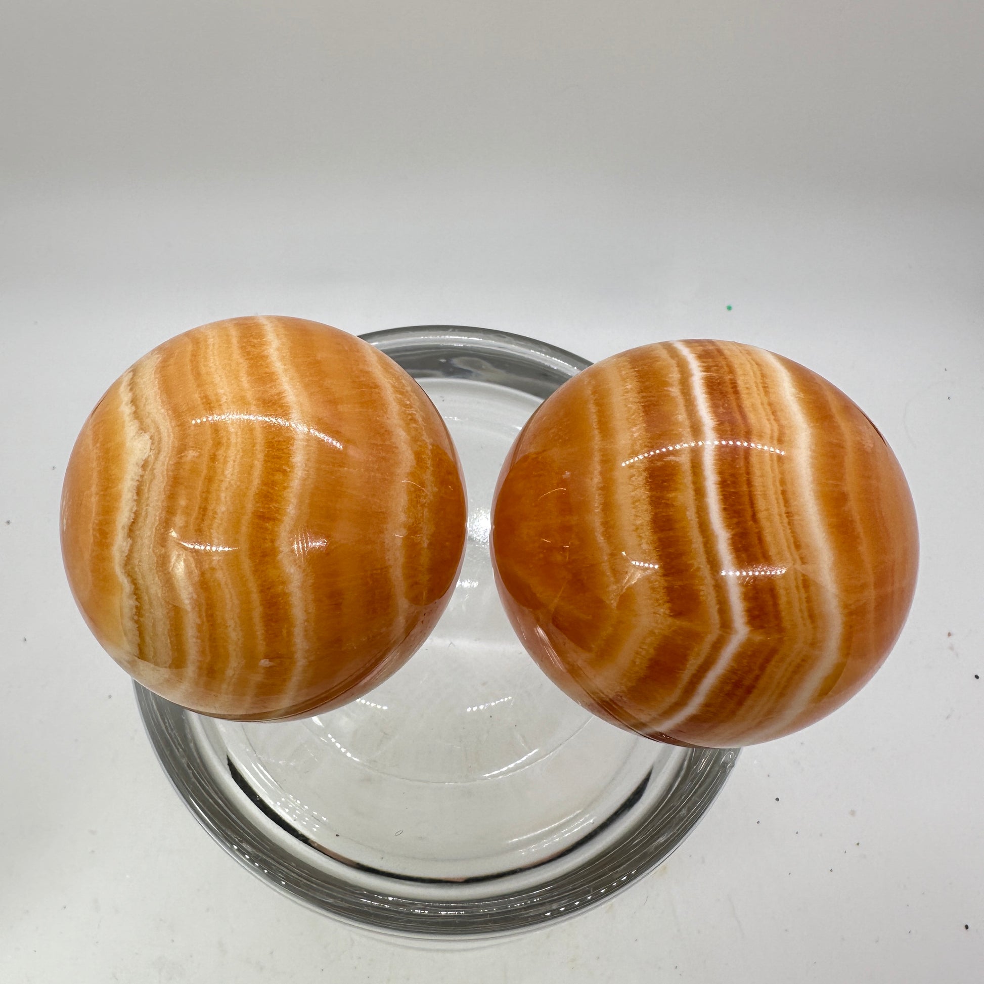 62-64mm Banded Orange Calcite Sphere - Katie's Mystic Crystals