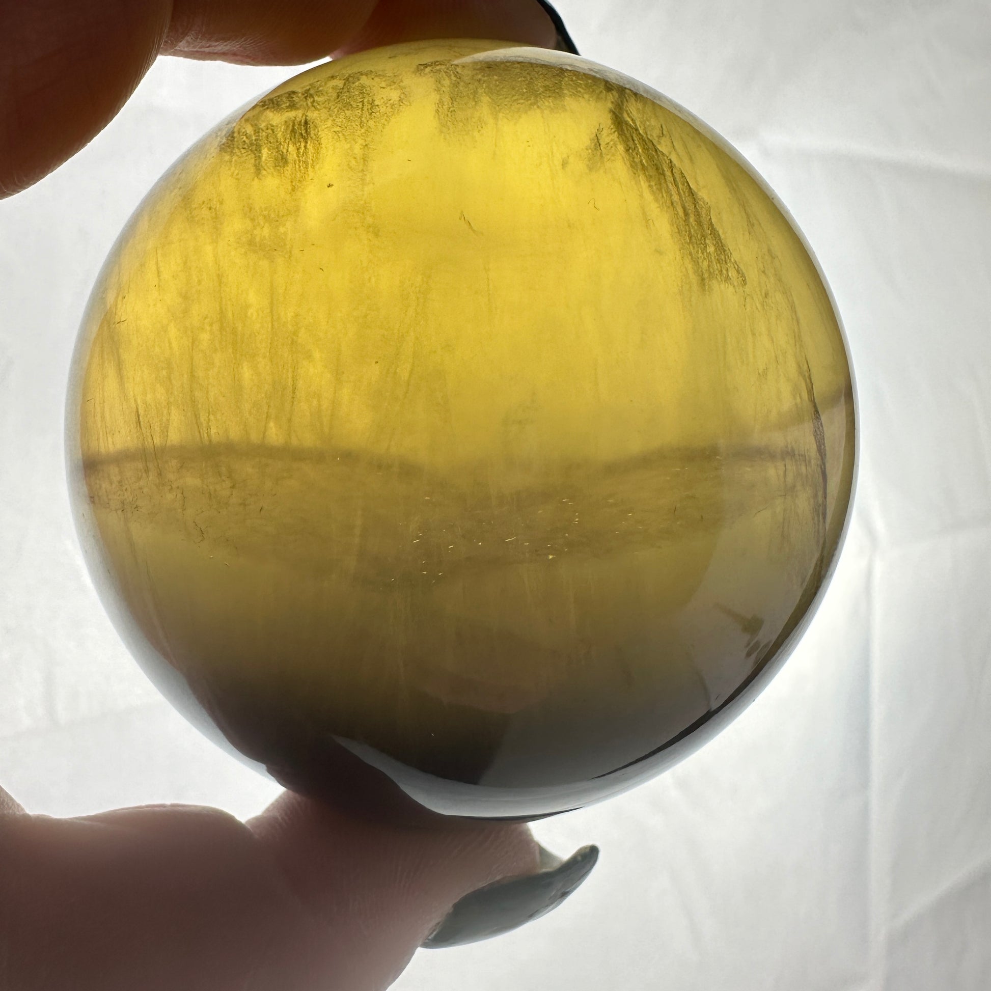 68mm Yellow Fluorite Sphere - Katie's Mystic Crystals