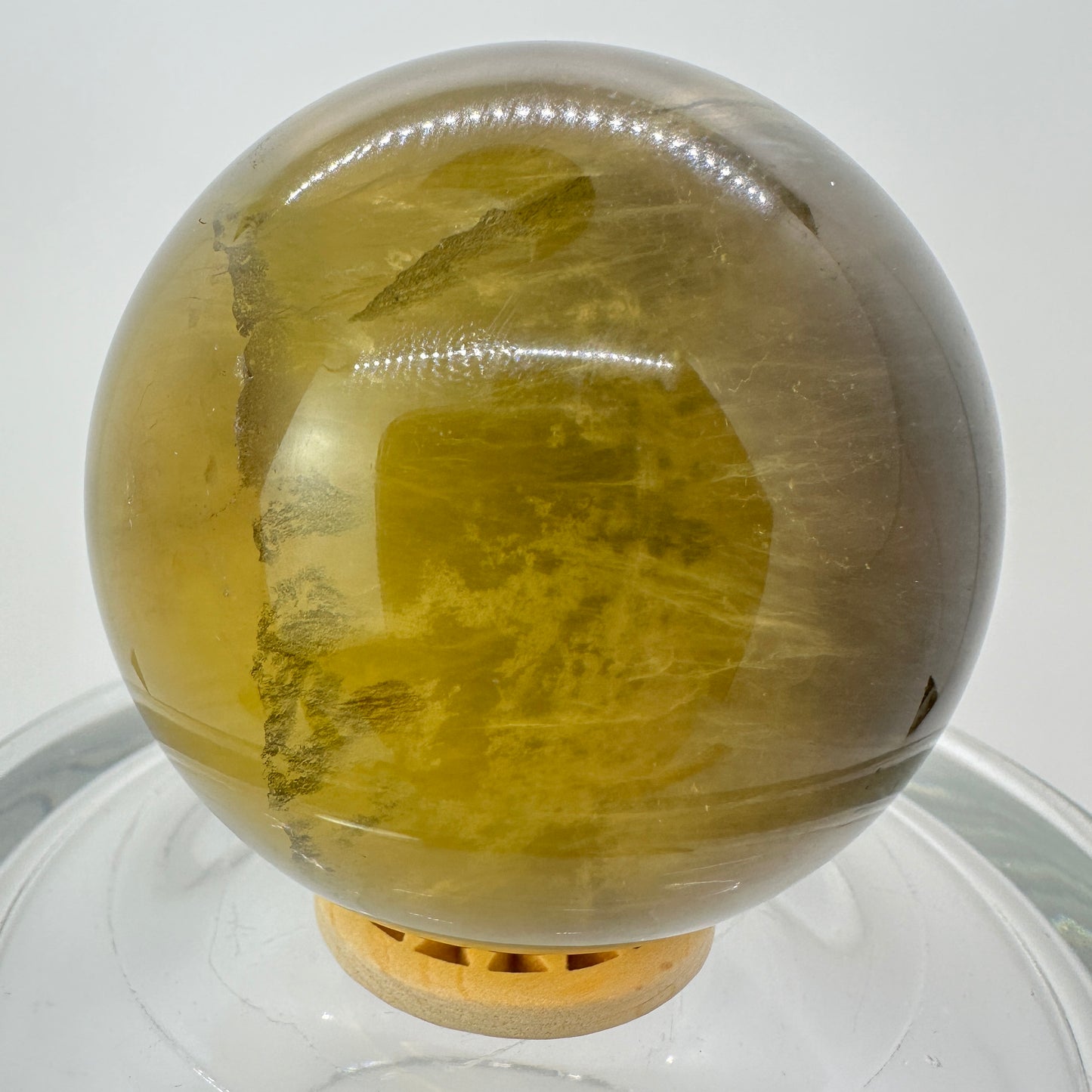 68mm Yellow Fluorite Sphere - Katie's Mystic Crystals
