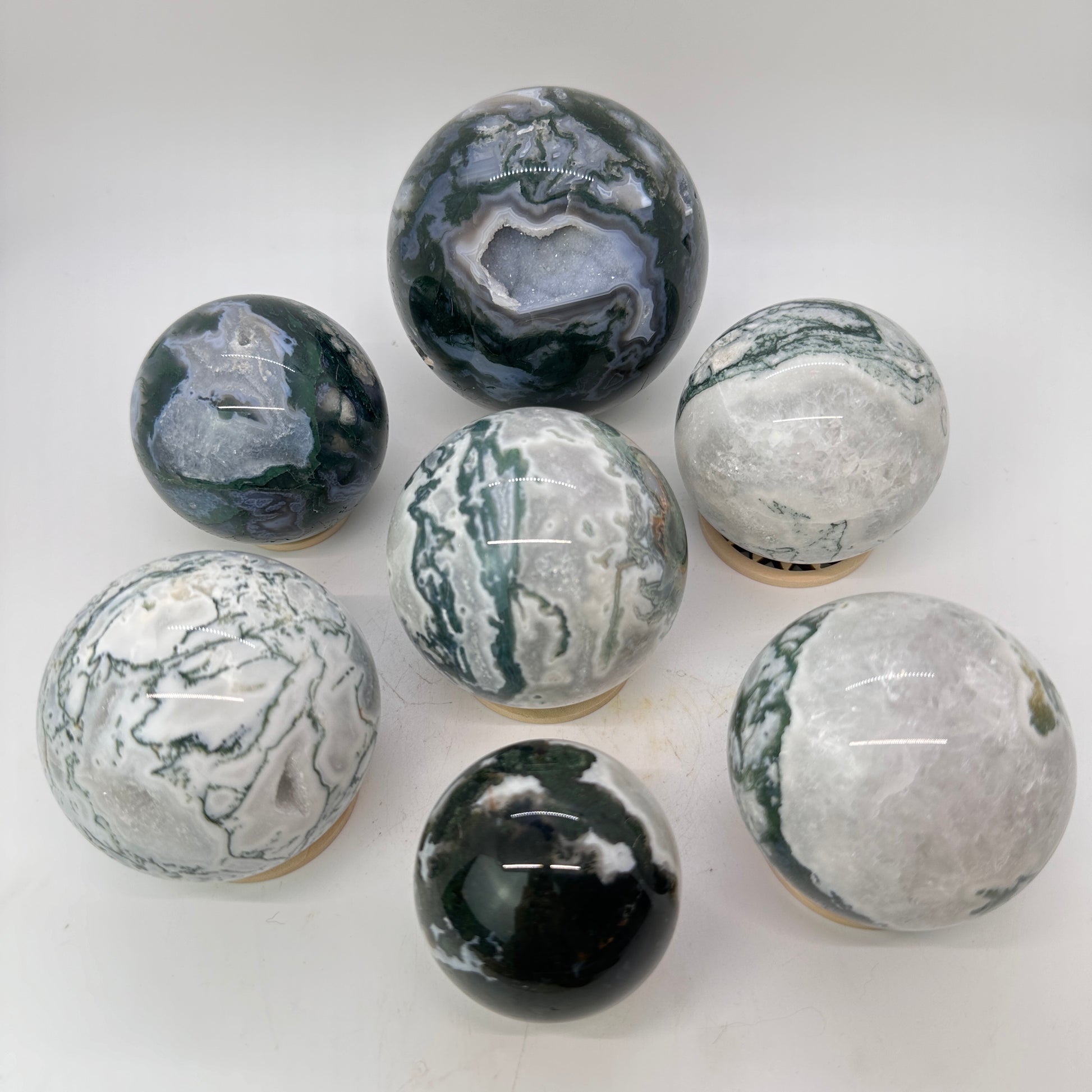 Moss Agate Spheres - Katie's Mystic Crystals