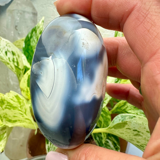 Orca Agate Palm Stone (H)