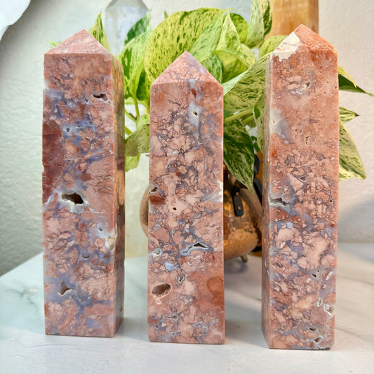 Large Pink Agate Towers — 8 to 8.5 inch
Emotional Strength | Grounding | Soothing Energy
✨ Imperfect & Intuitively Chosen ✨ - Katie's Mystic Crystals