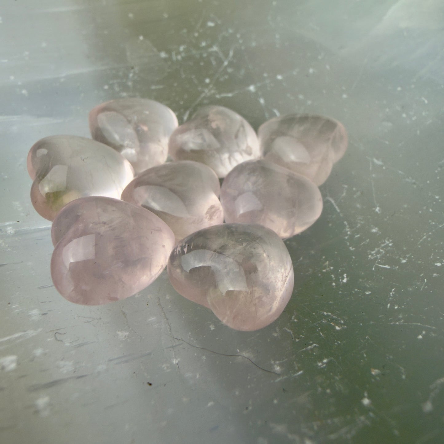 ✨ Micro Mini Gemmy Rose Quartz Hearts – 15mm ✨