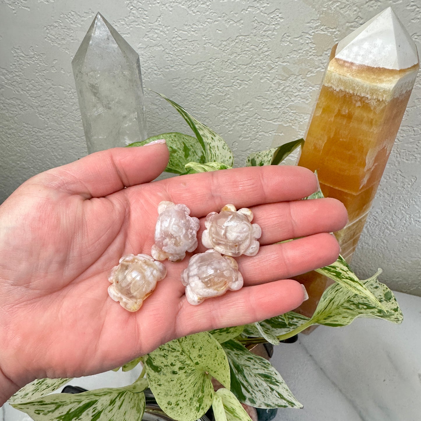 Mini Flower Agate Crabs - 1 inch - Katie's Mystic Crystals