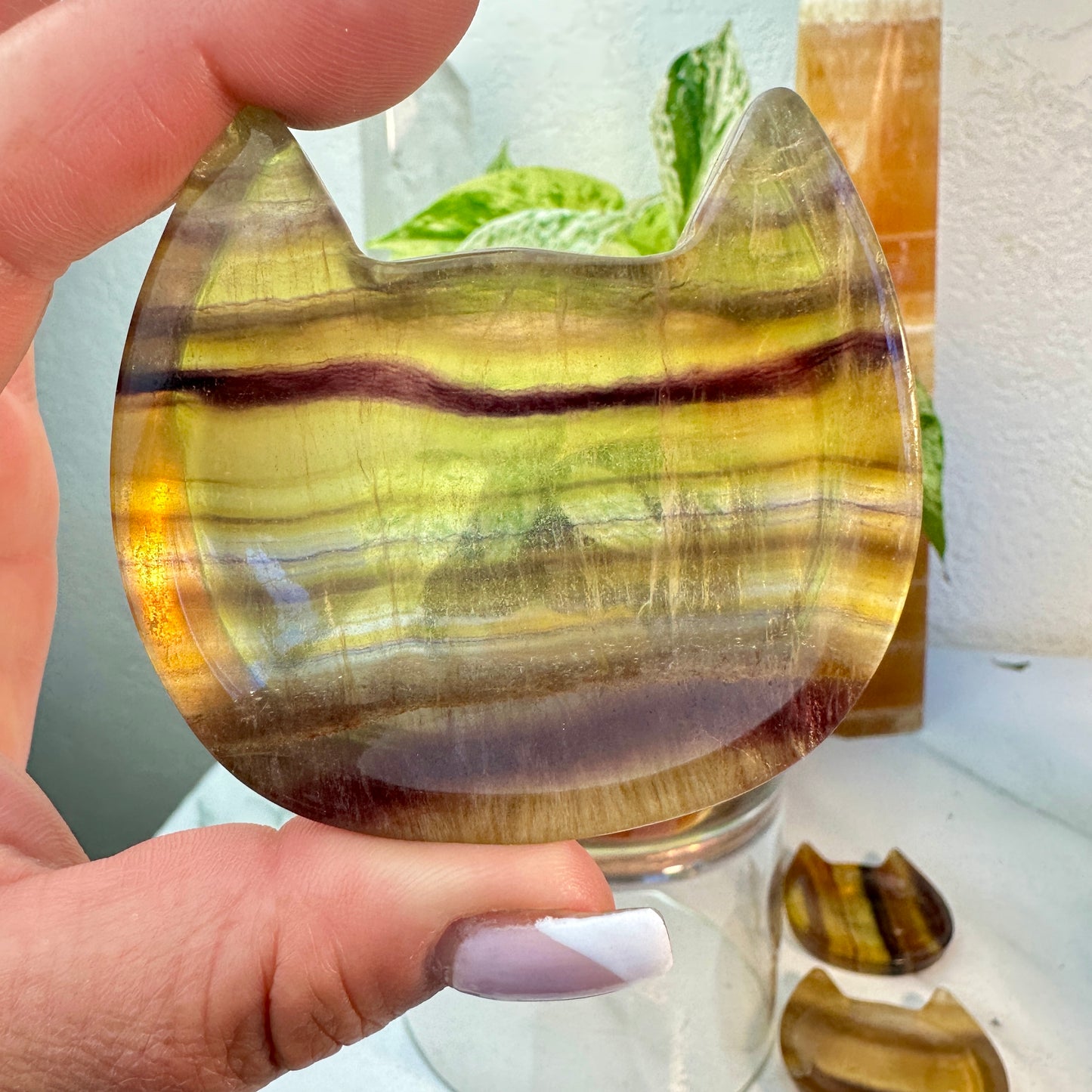 Yellow Banded Fluorite Cat Head Dishes — Small | Intuitive Pick
Confidence | Clarity | Solar Joy
