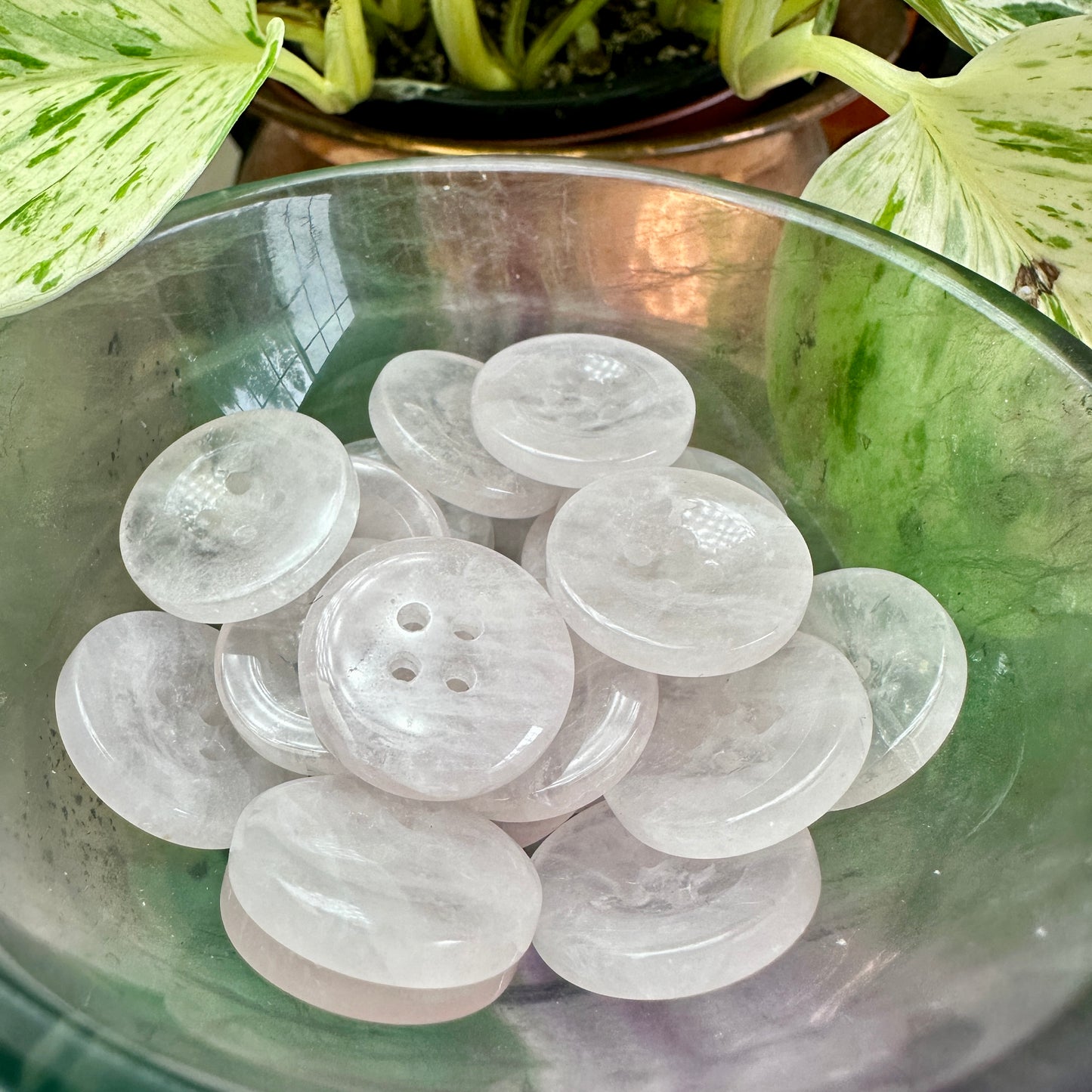 Rose Quartz Button - 20mm