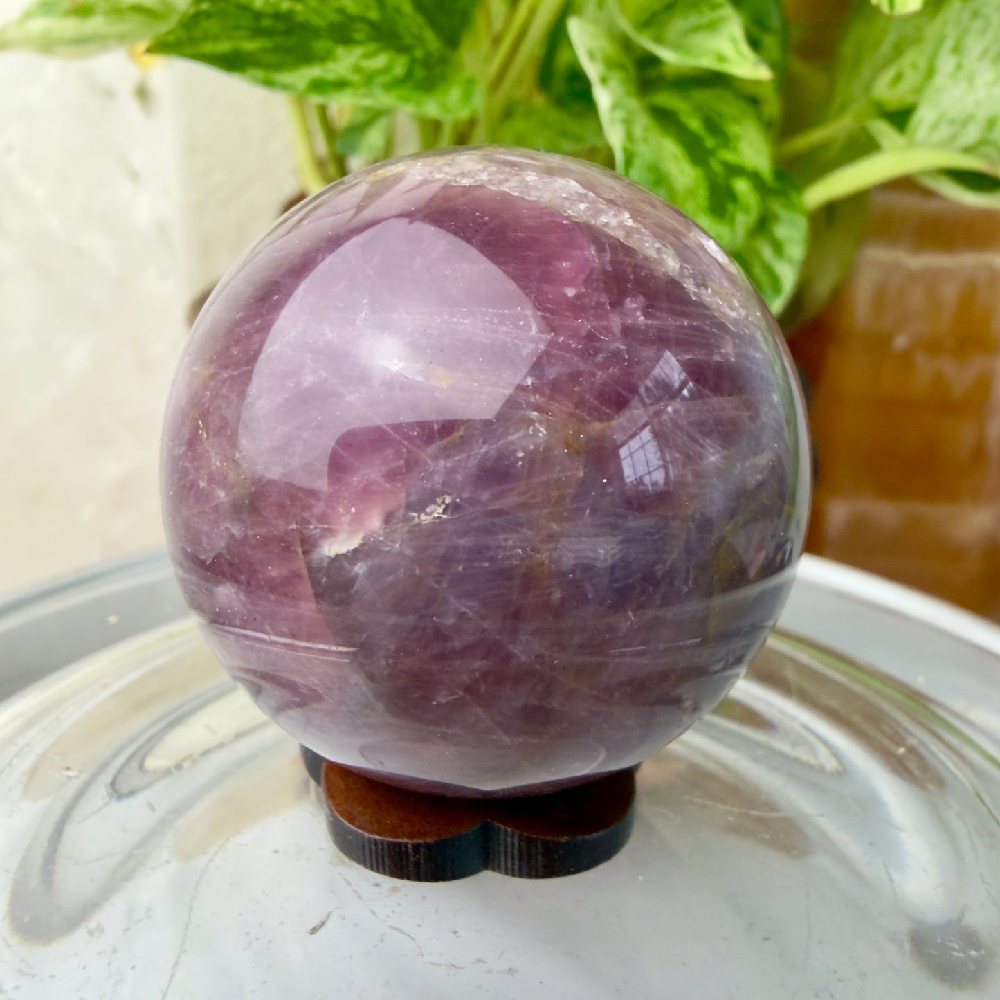 Purple Rose Quartz Sphere – 43.7mm | Love • Healing • Tranquility 💜🌹✨