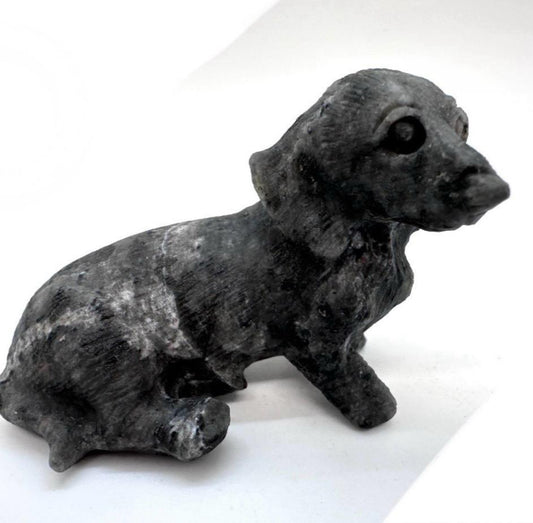 Dachshund Carving Yooperlite and Mahogany Obsidian