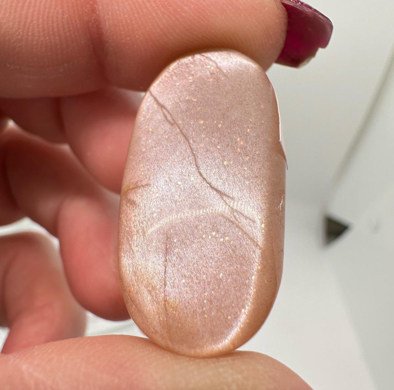 Peach Moonstone with Sunstone Palm Stones