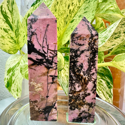 Rhodonite Towers — 3.5 to 3.9 inch
Emotional Balance | Self-Worth | Heart Healing