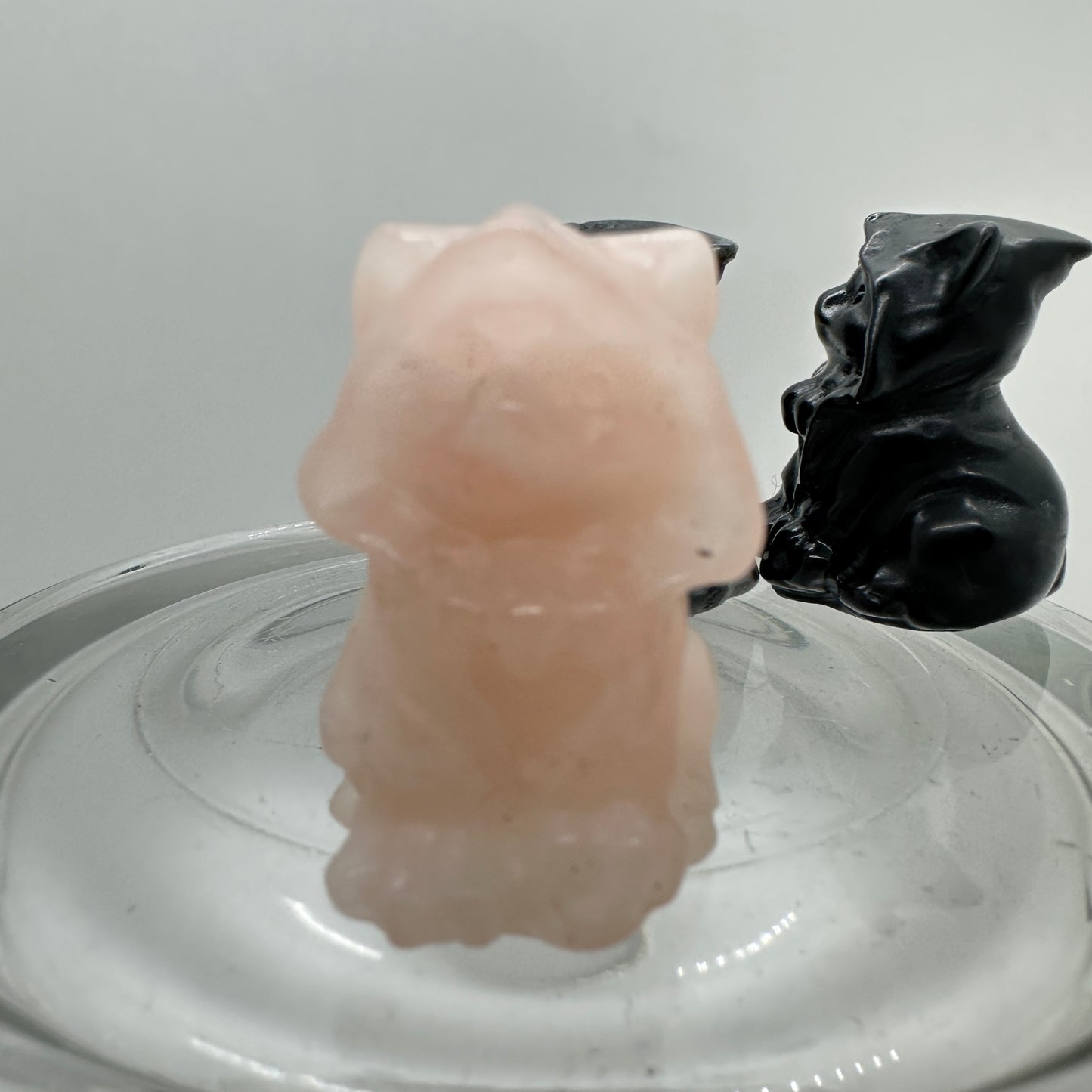 Hooded Crystal Cat - Rose Quartz