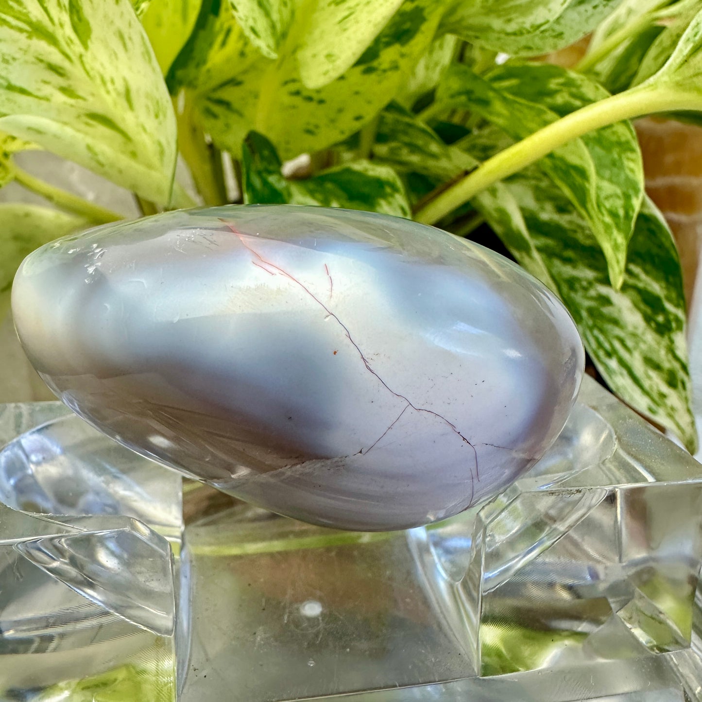 Large Banded Orca Agate Palm Stone (Q)