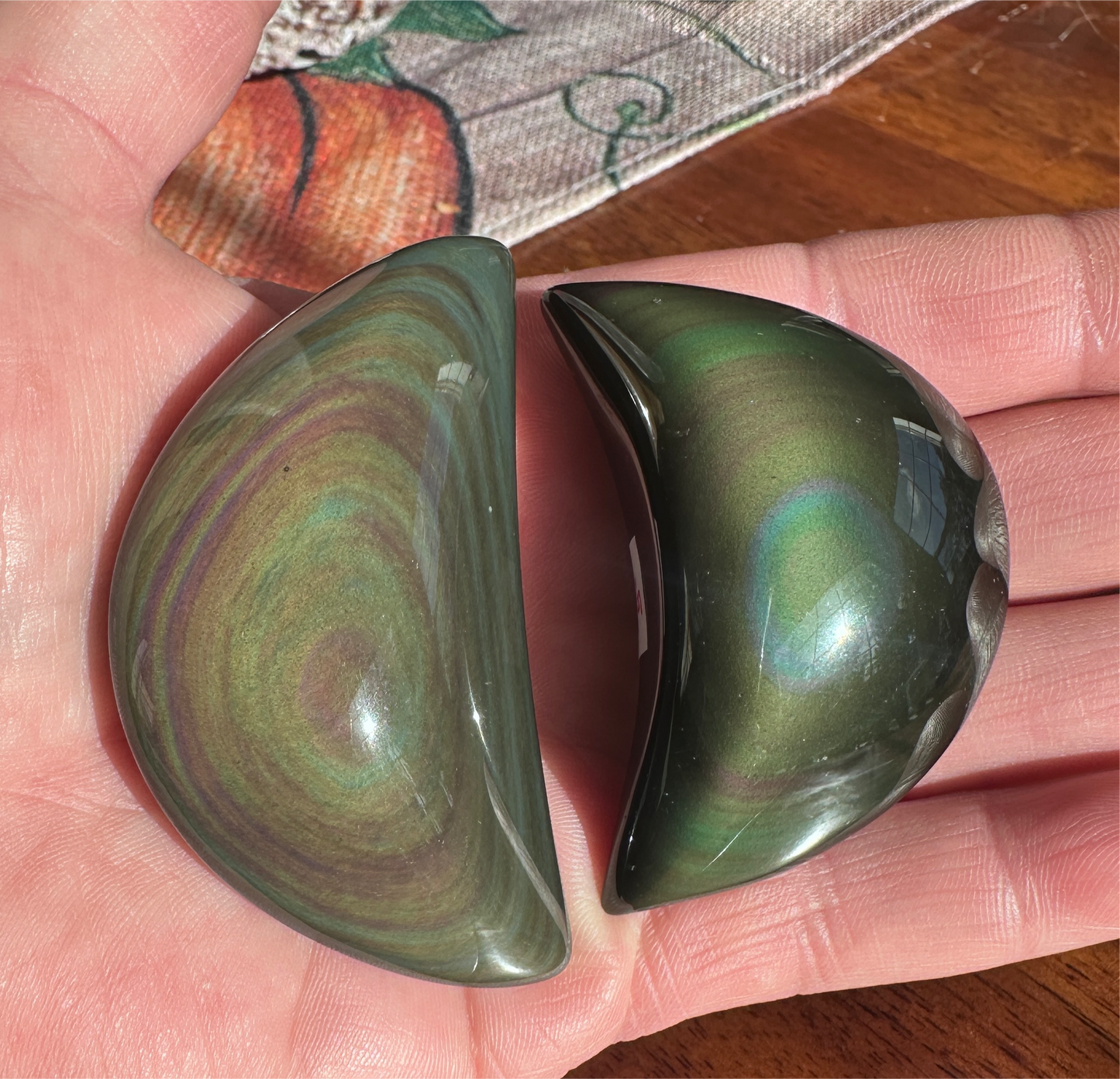 Rainbow Obsidian Moons - Katie's Mystic Crystals