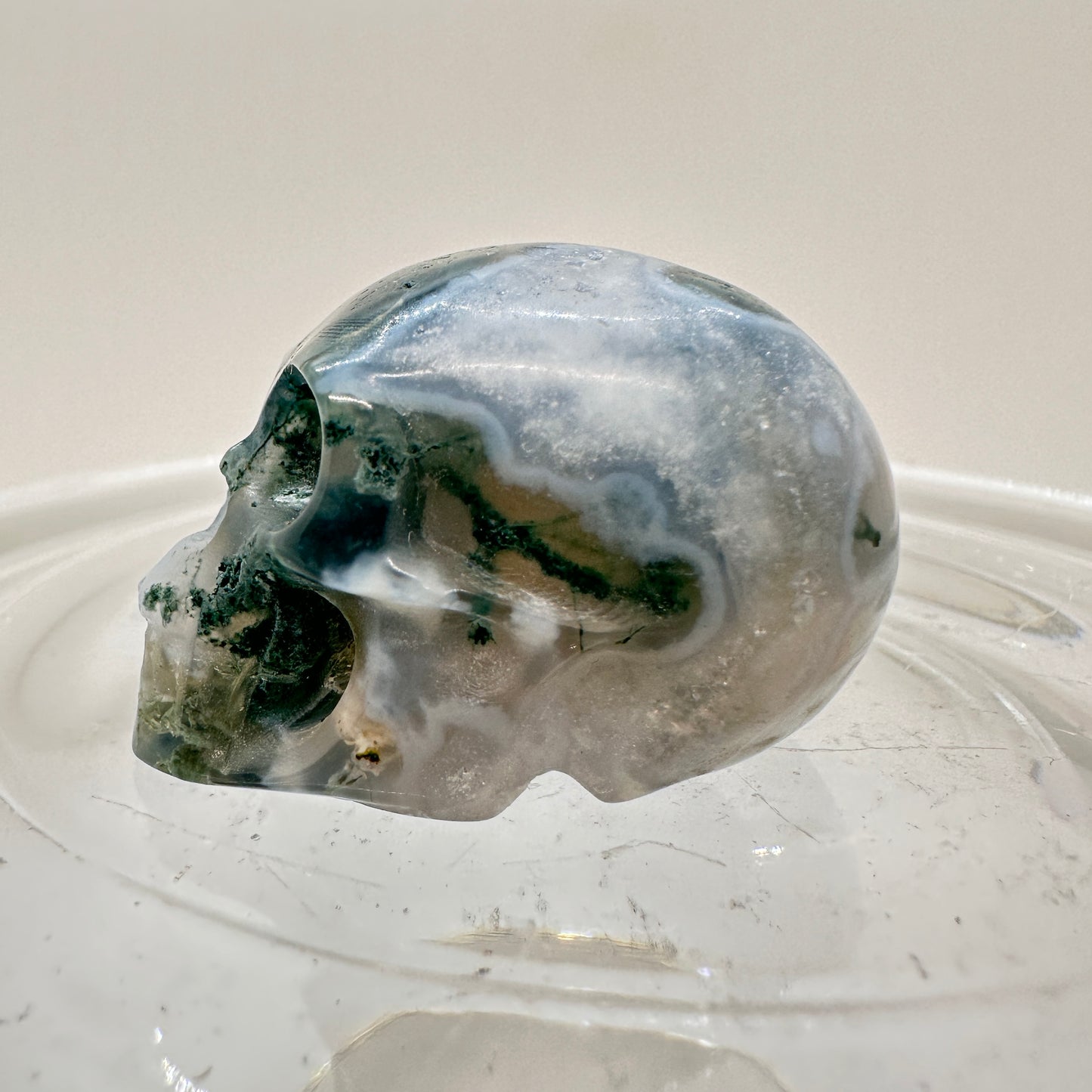 Mini Moss Agate Skull - Katie's Mystic Crystals