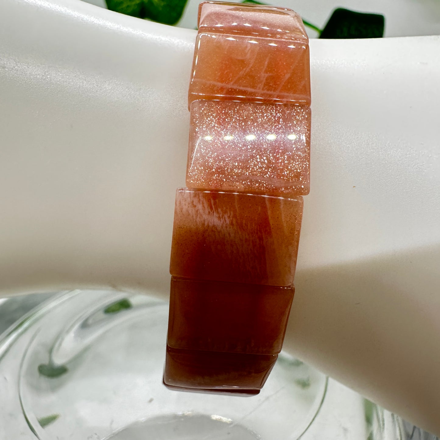 Peach Moonstone with Sunstone Bracelet - Katie's Mystic Crystals