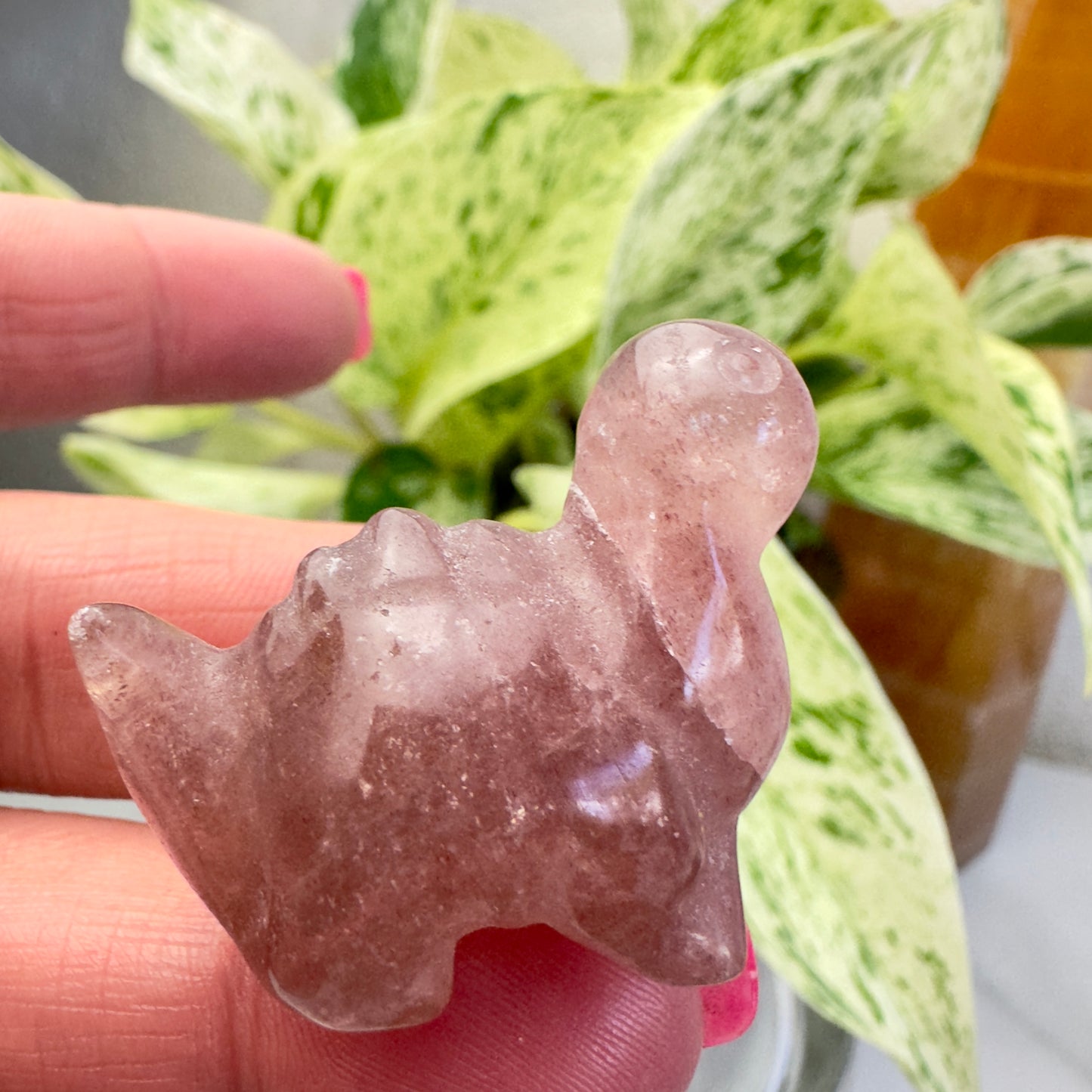 Long Neck Dino Red Aventurine and Orange Calcite