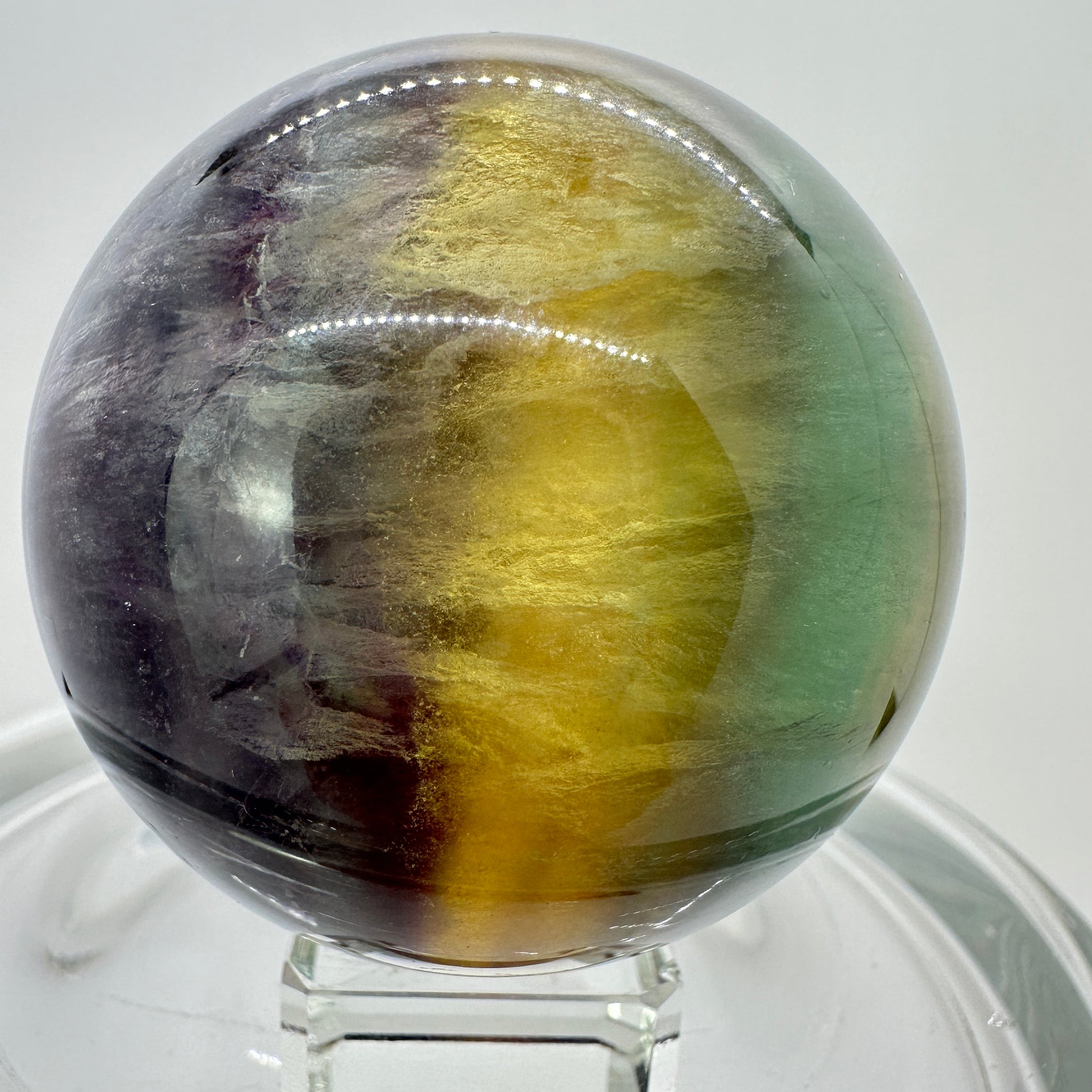 54mm Rainbow Fluorite Sphere - Katie's Mystic Crystals