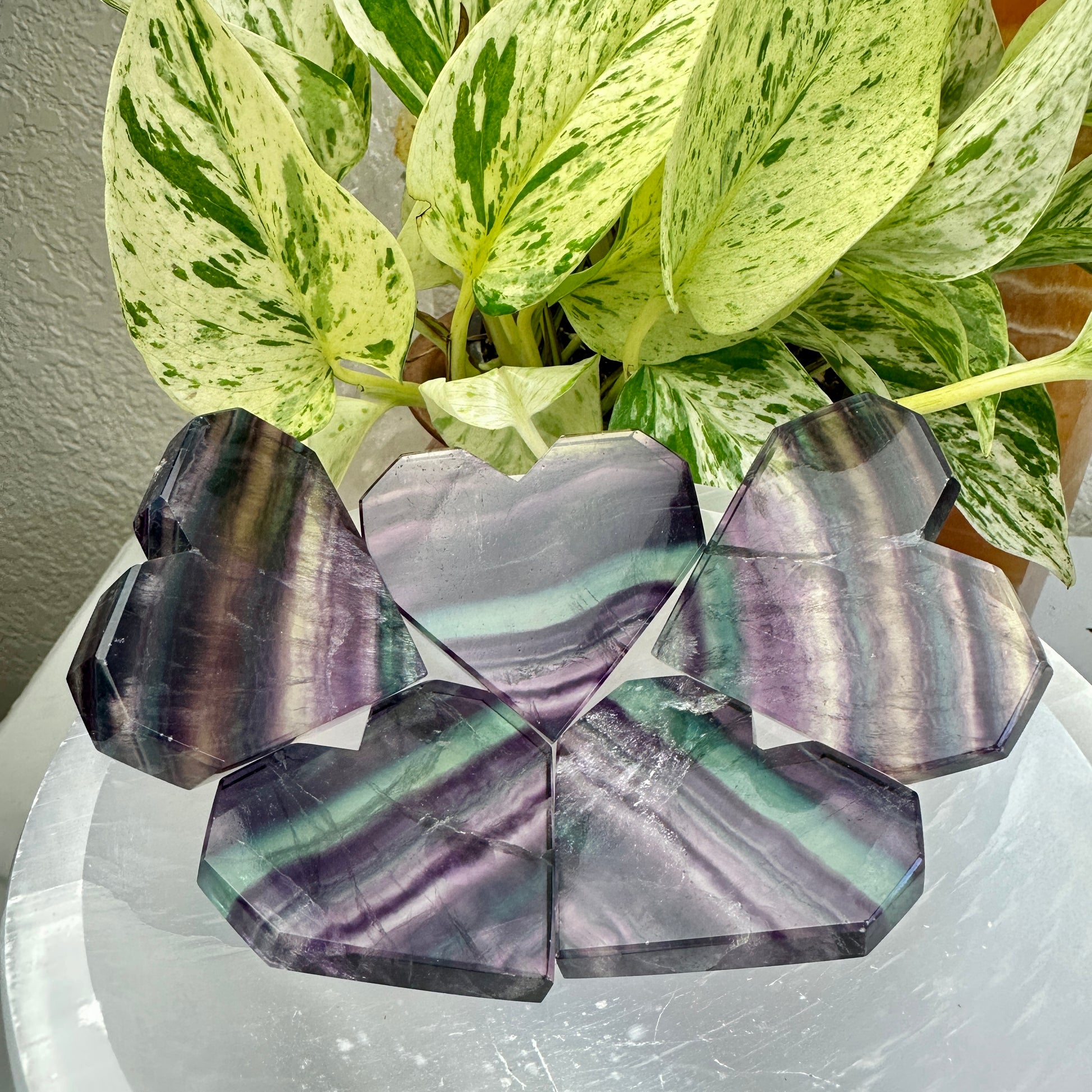 Rainbow Fluorite Heart - Intuitive Pick - Katie's Mystic Crystals