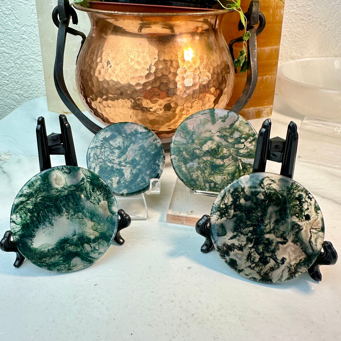 Moss Agate Window Disks — 2 Inch
Nature’s Portal • Grounding • Inner Vision