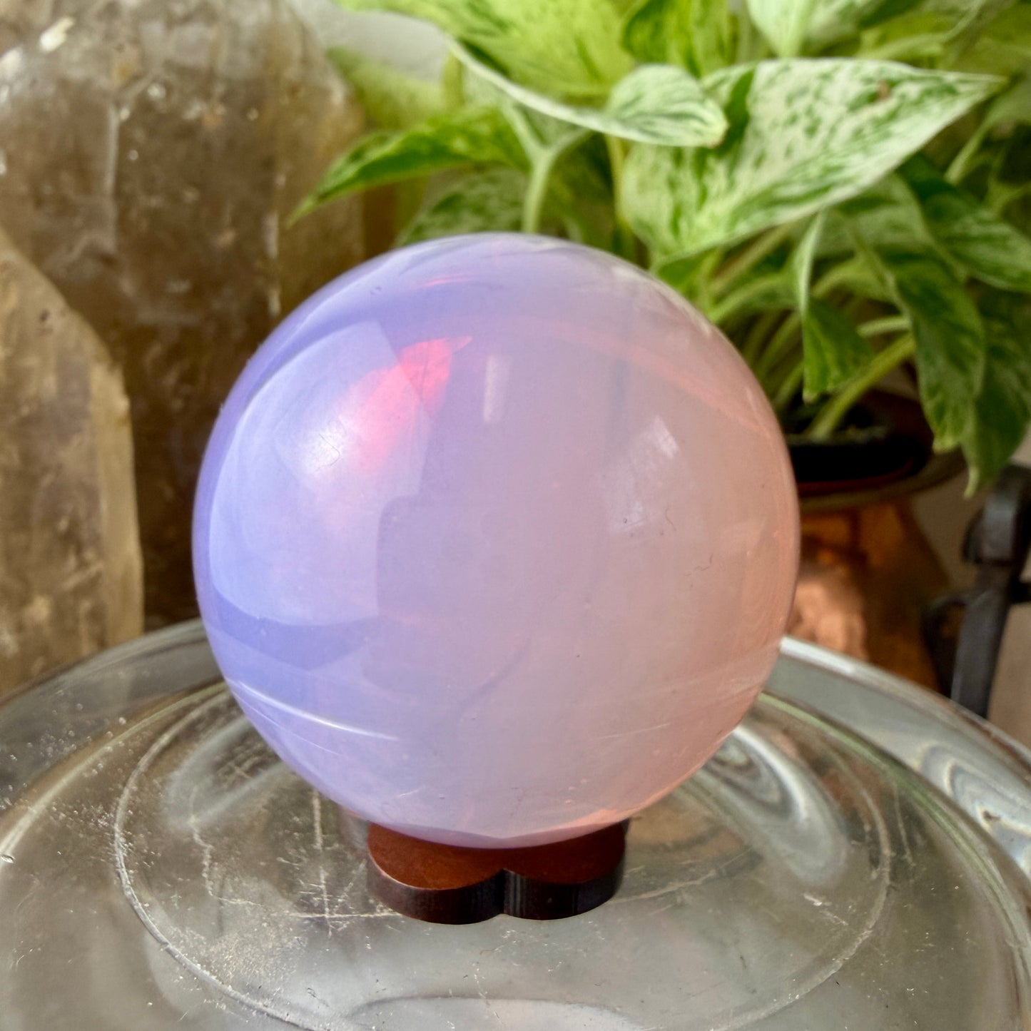 Pink Opalite Sphere | 52mm Unique Piece | Gentle Love & Emotional Healing Crystal