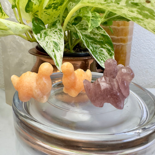 Long Neck Dino Red Aventurine and Orange Calcite