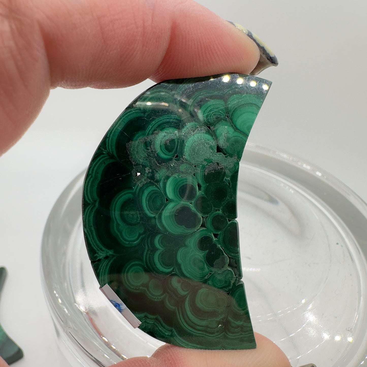 Malachite Crescent Moons Imperfect - Katie's Mystic Crystals