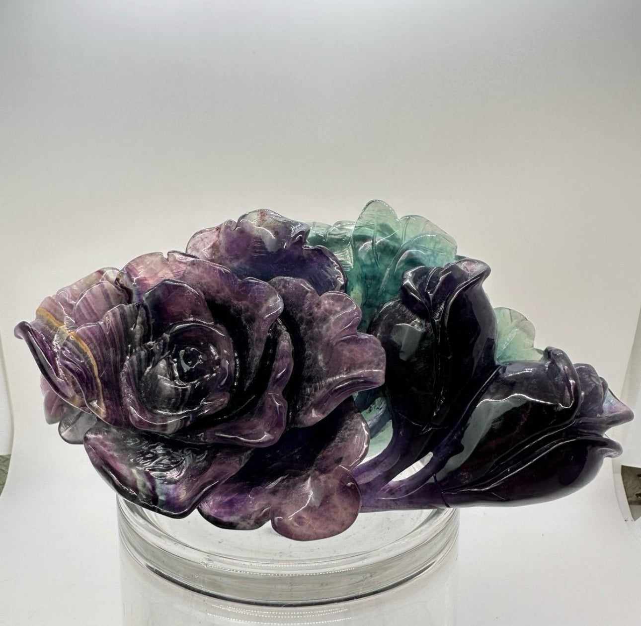Rainbow Fluorite Flower Statement Piece - 8in long - 2lb 14oz - Hand Carved