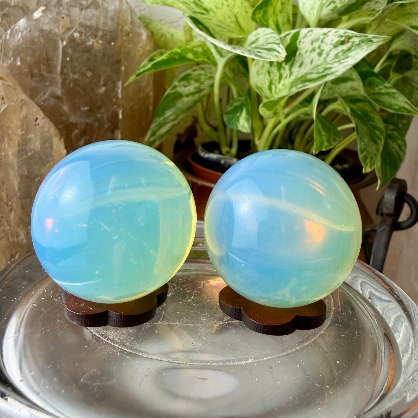 Opalite Sphere | 39-40mm | Ethereal Glow & Communication Crystal | Man-Made