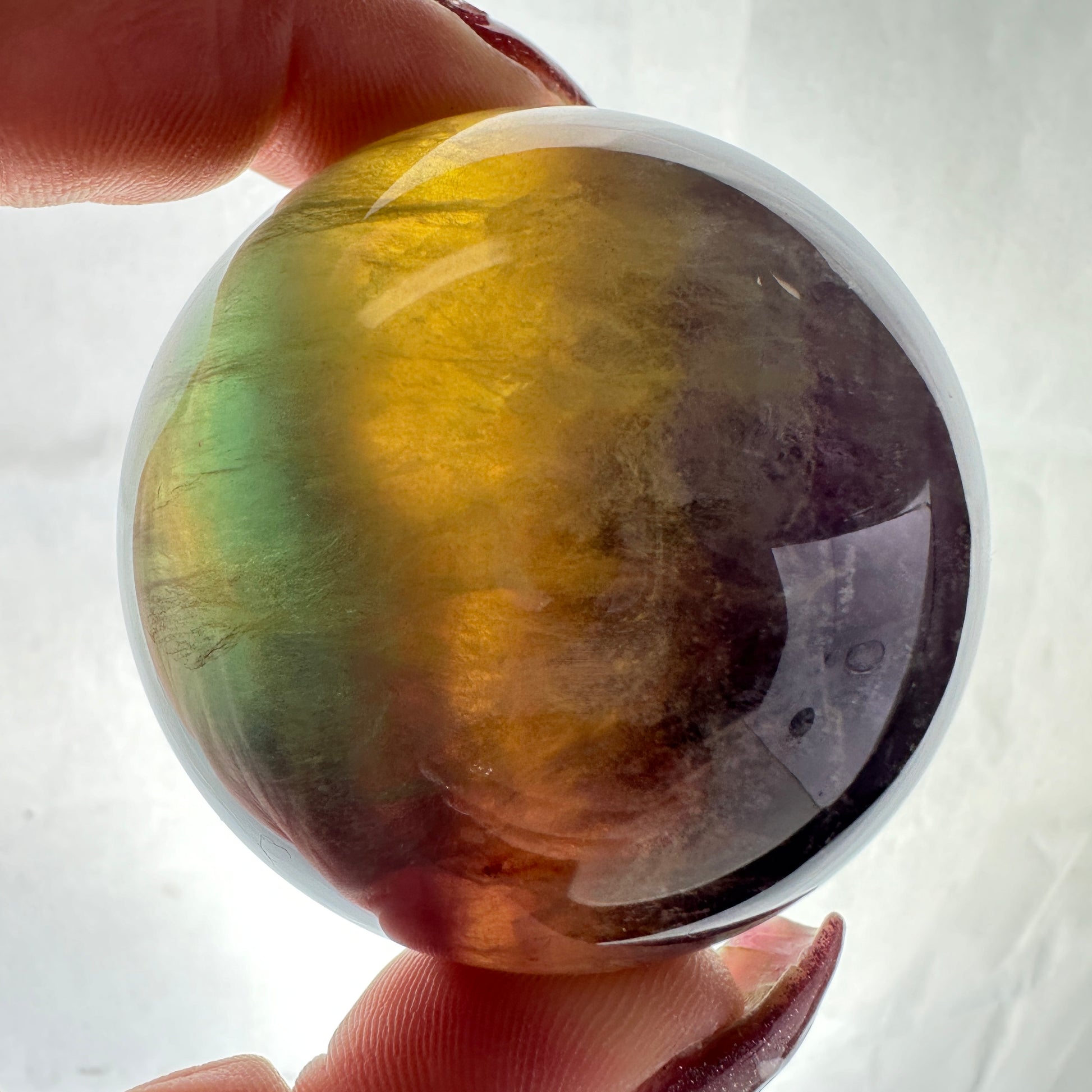 54mm Rainbow Fluorite Sphere - Katie's Mystic Crystals