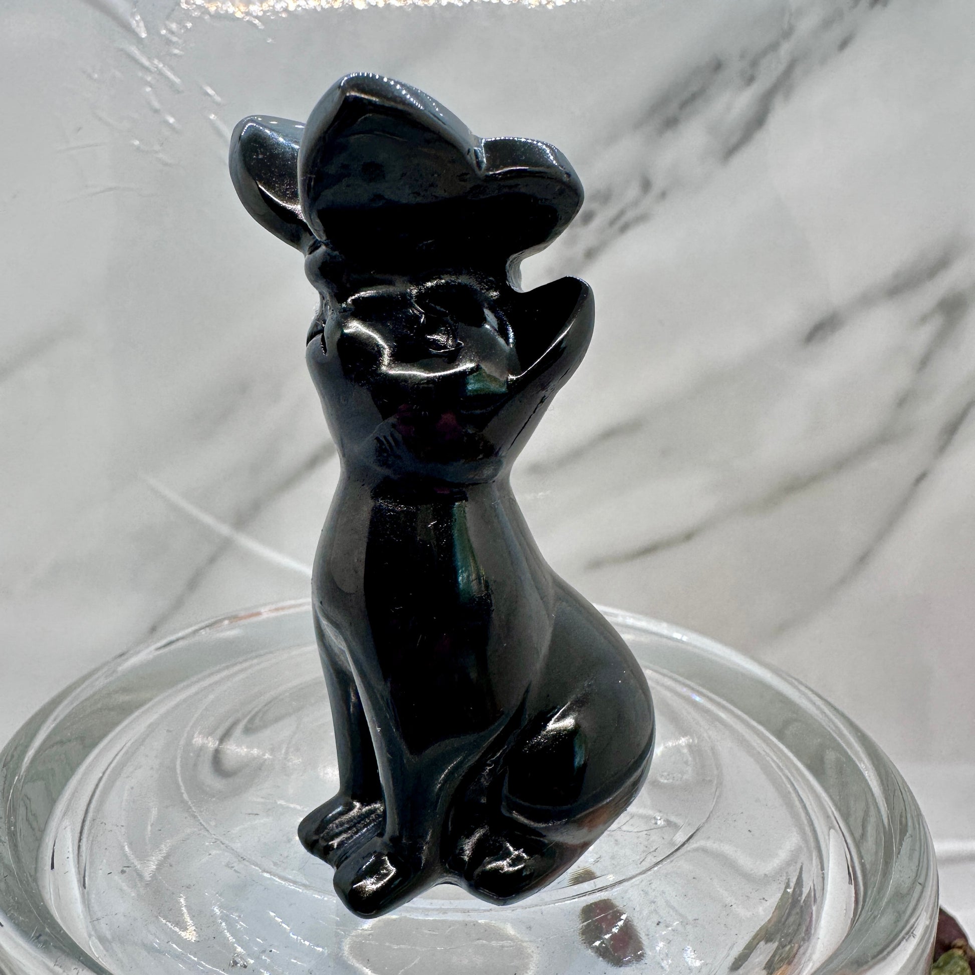 3in Crystal Cat with Butterfly - Katie's Mystic Crystals