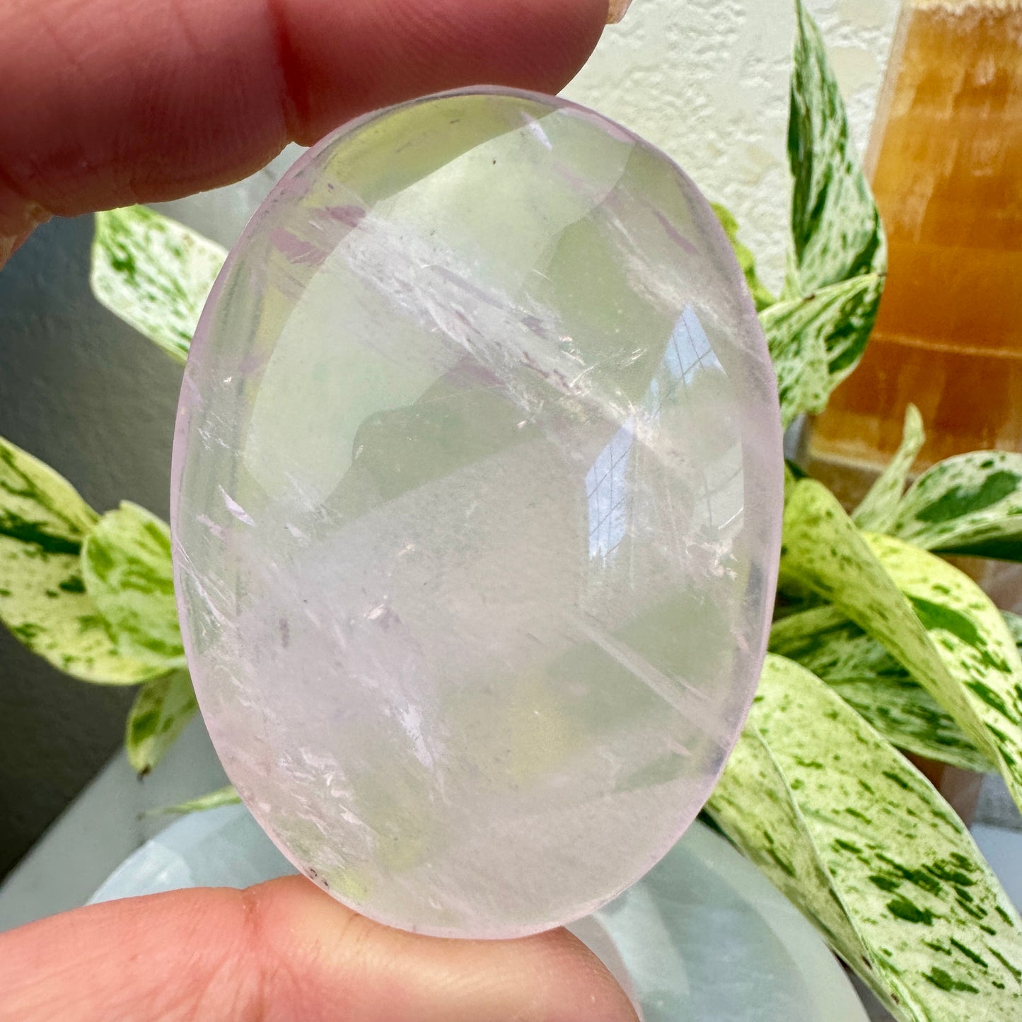 Gemmy Rose Quartz Palmstone