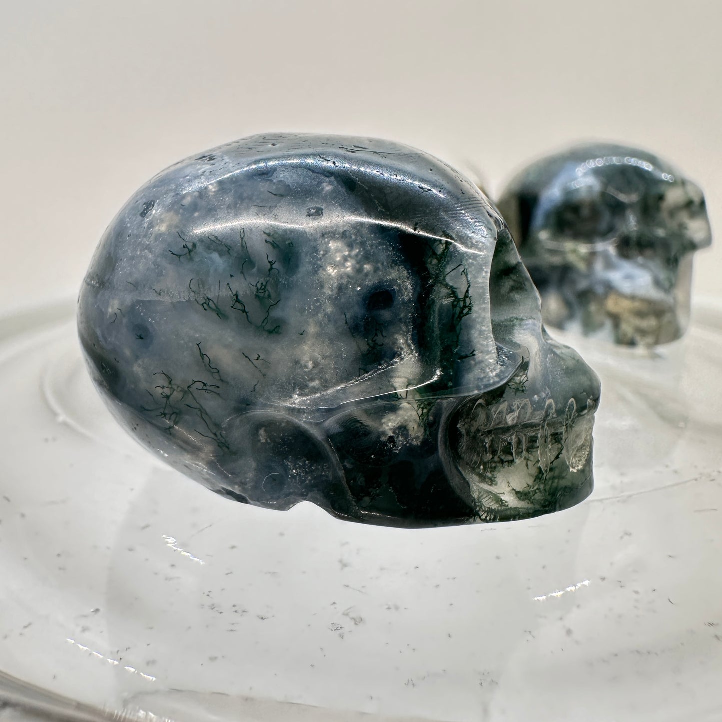 Mini Moss Agate Skull - Katie's Mystic Crystals