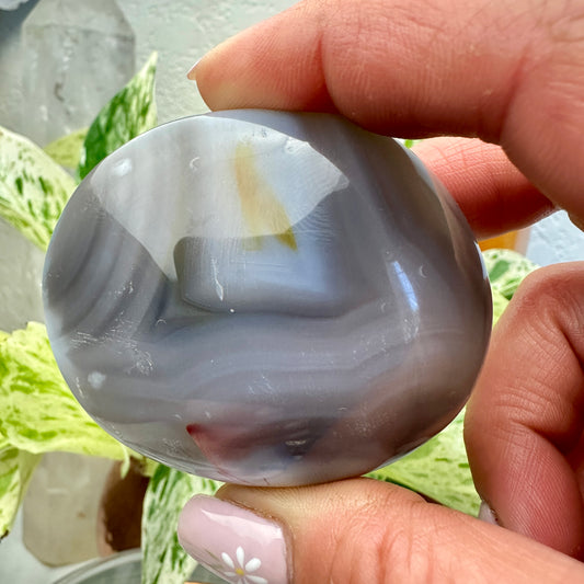 Large Banded Orca Agate Palm Stone (Q)