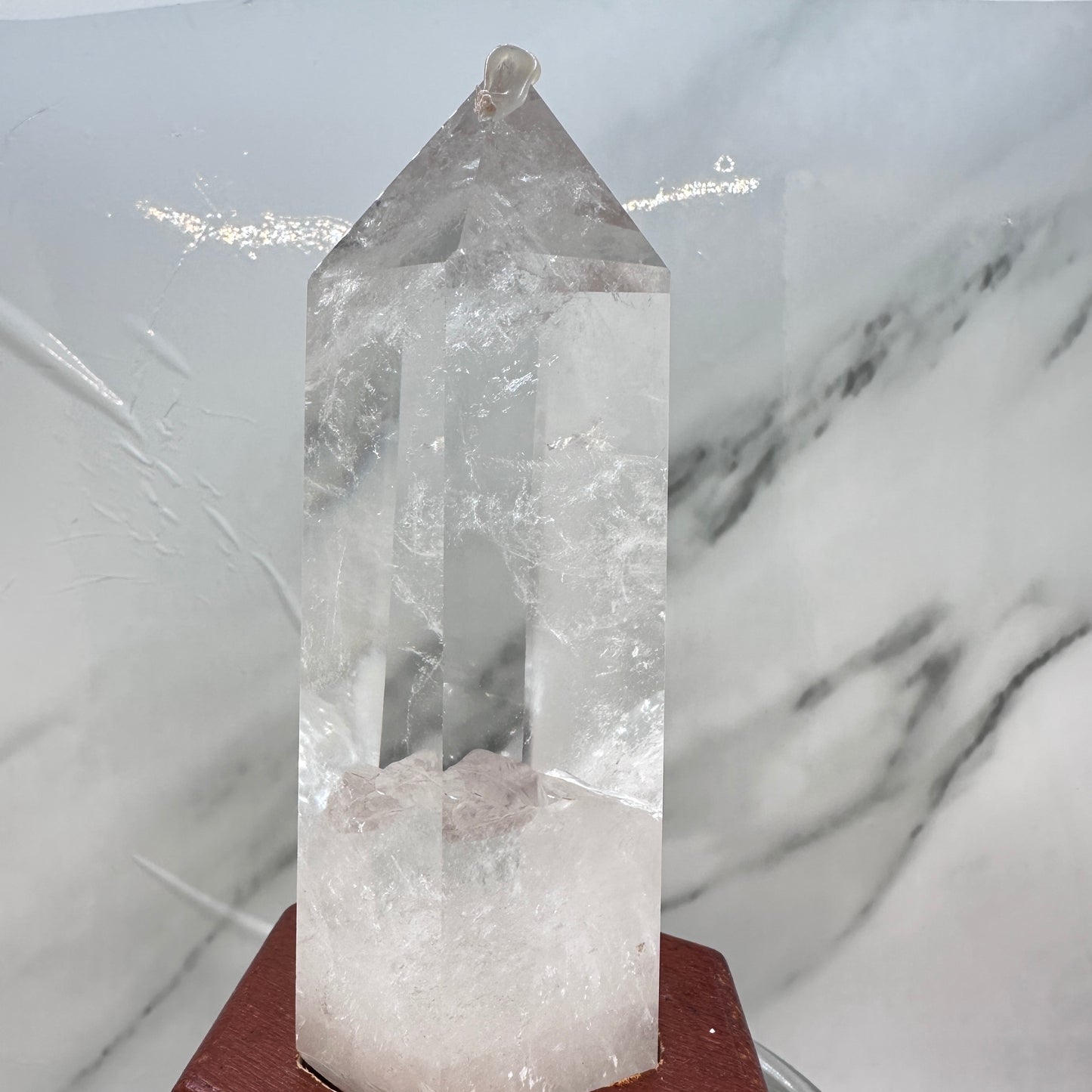 6in Clear Quartz Point with custom stand - Katie's Mystic Crystals