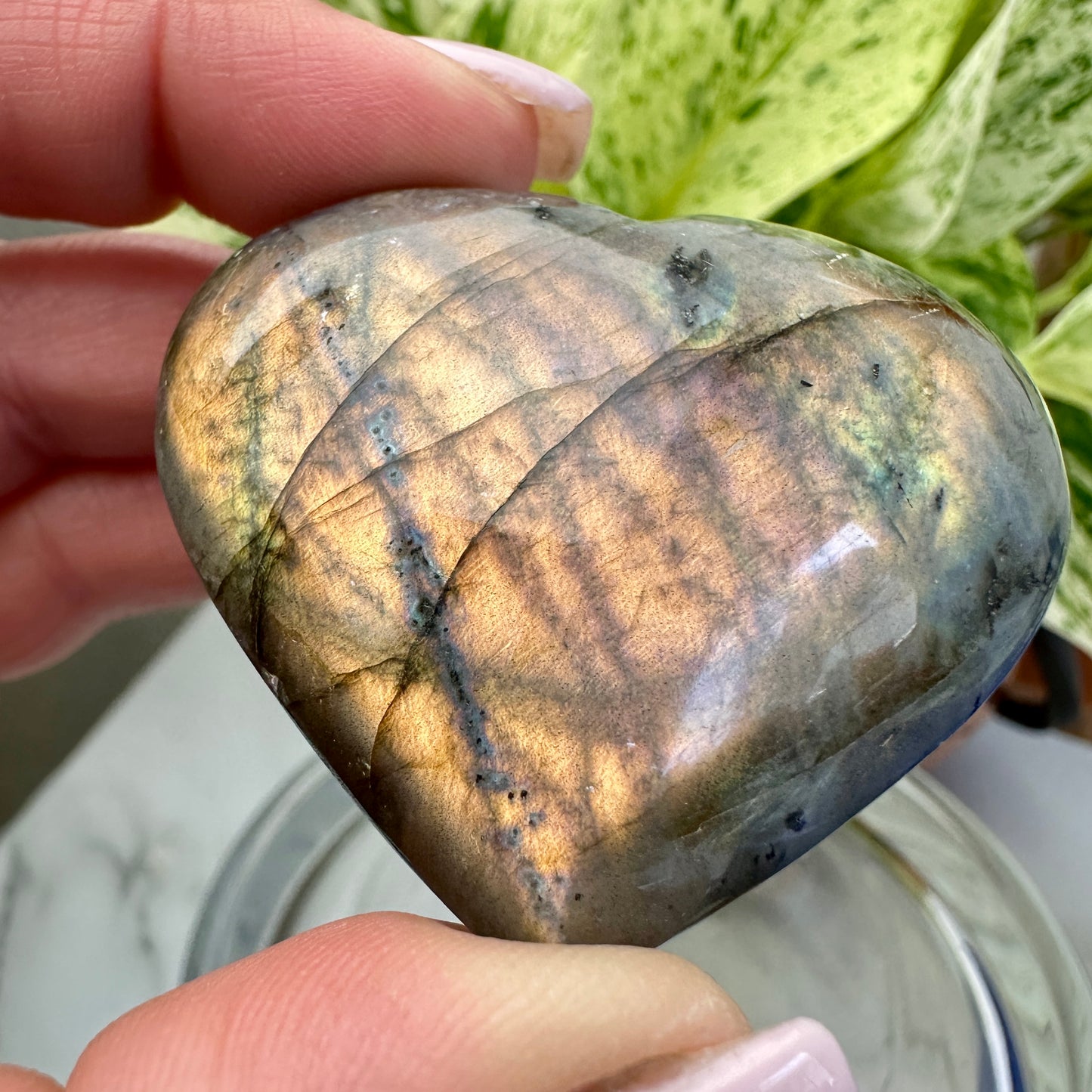 Labradorite Heart
