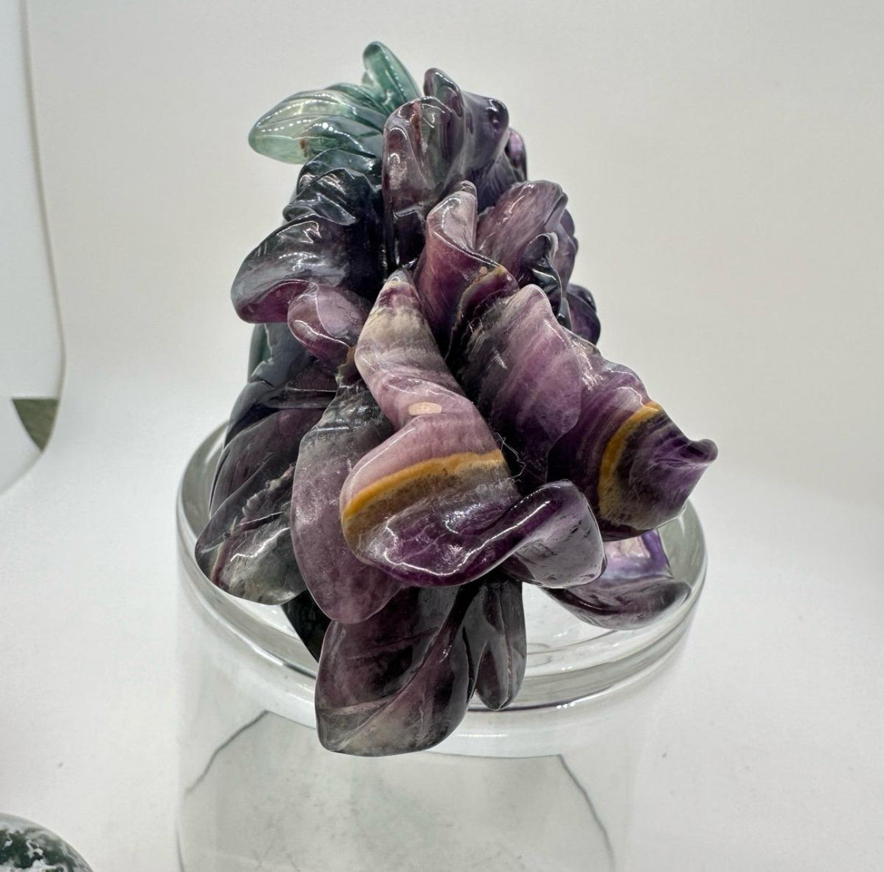 Rainbow Fluorite Flower Statement Piece - 8in long - 2lb 14oz - Hand Carved
