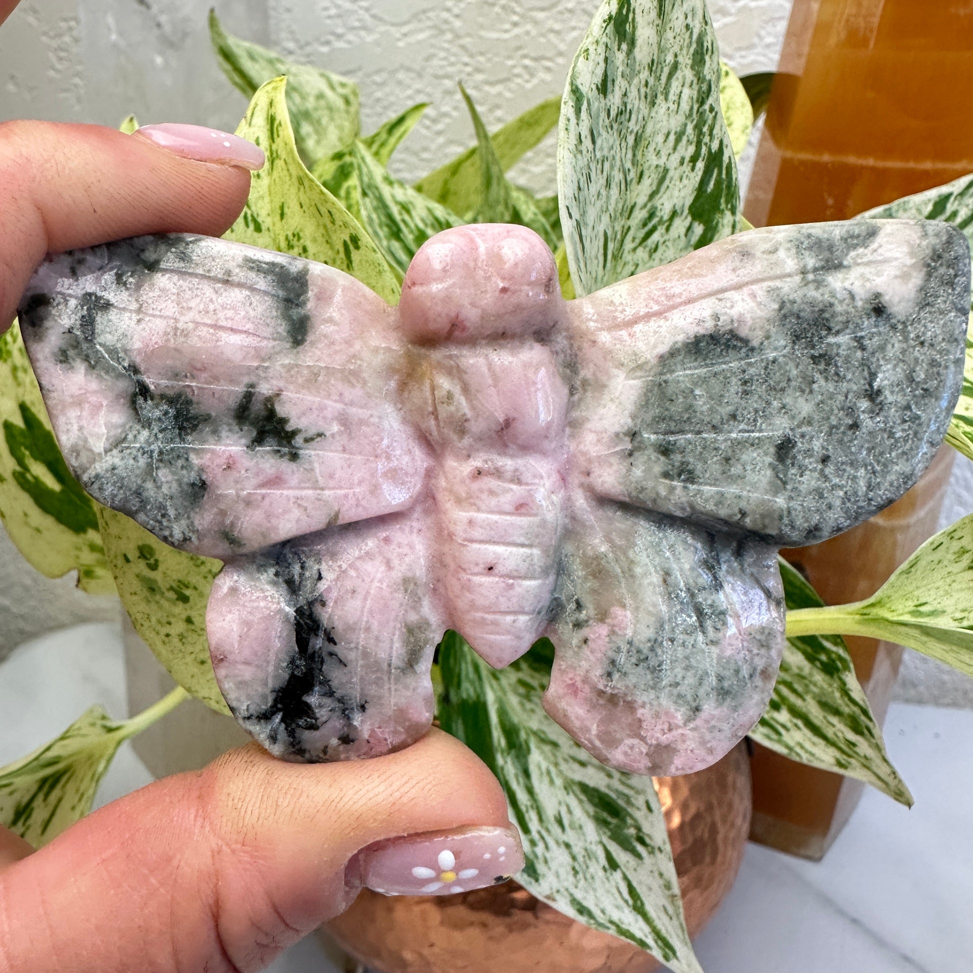 Flower Agate Butterfly - Intuitive Pick - 3.4-3.7 inch wing span - Katie's Mystic Crystals