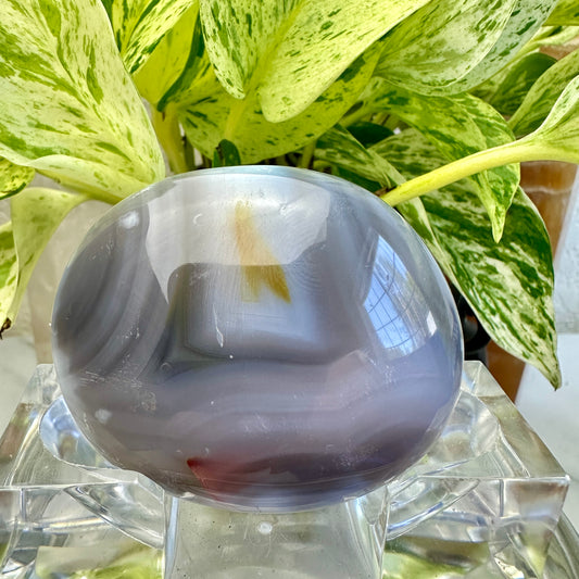 Large Banded Orca Agate Palm Stone (Q)