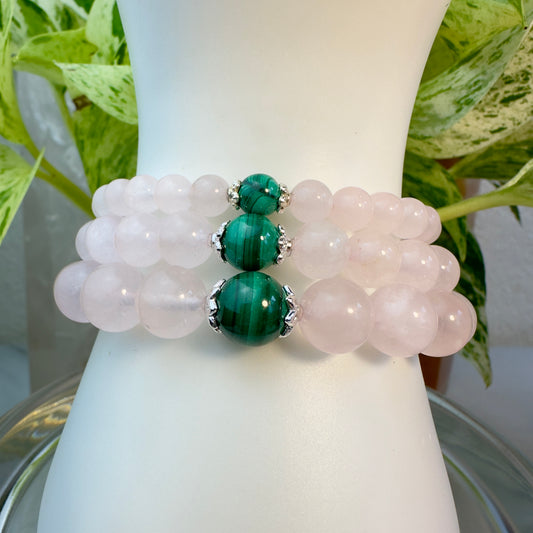 Love & Protection Bracelet – Rose Quartz with Malachite Bead
Self-Love | Emotional Healing | Boundaries