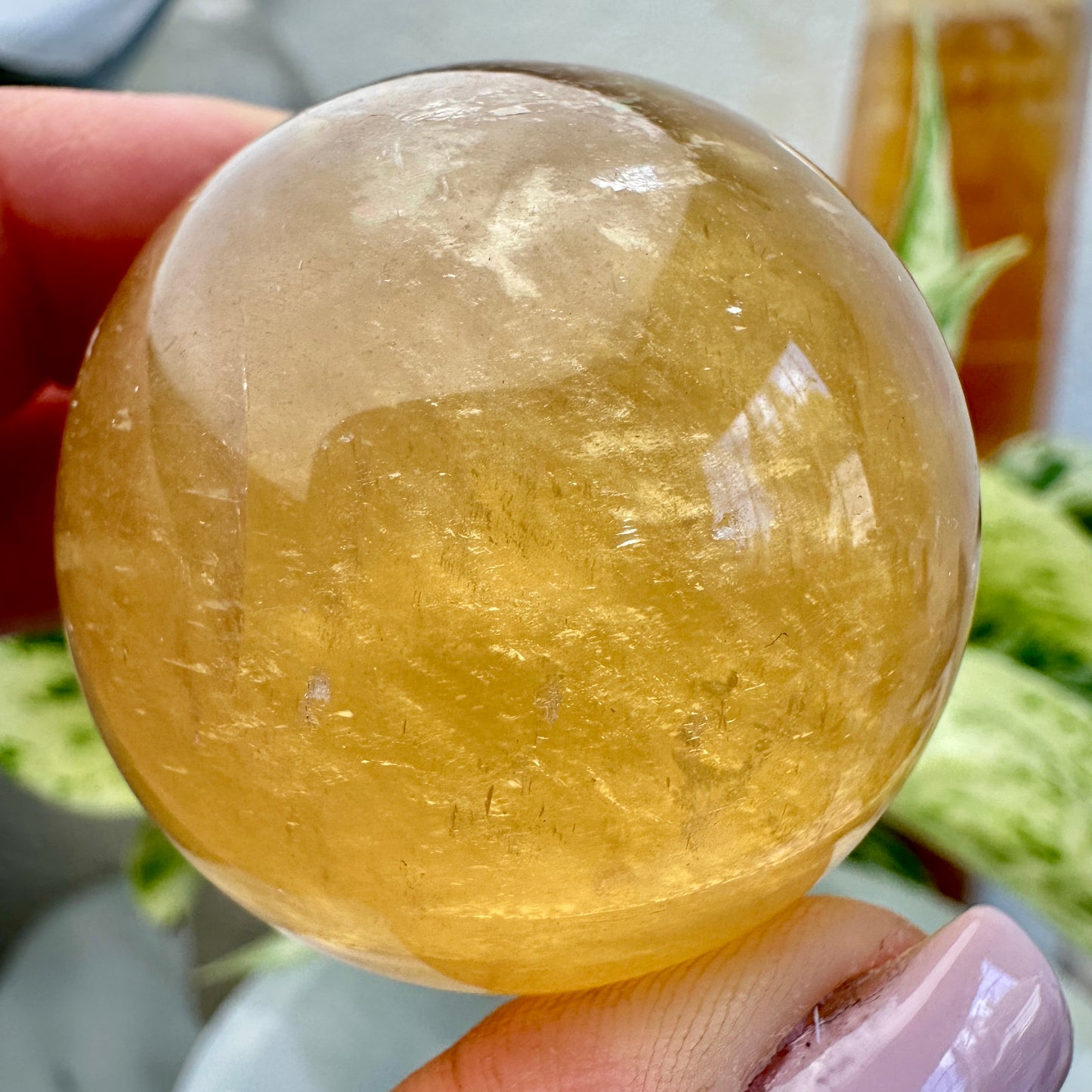 42-44mm Amber Calcite Sphere