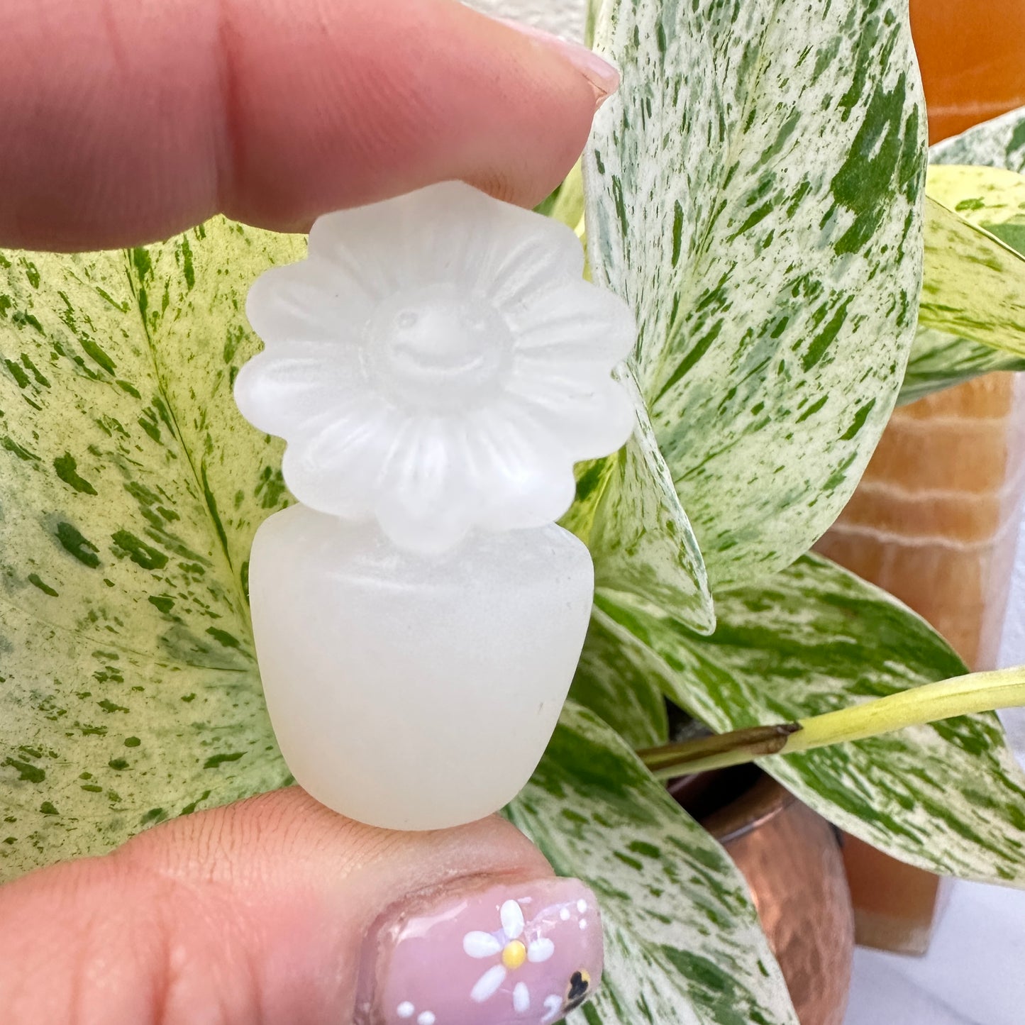 Fluorite and Calcite Crystal Flower Pots - 1.5 inch