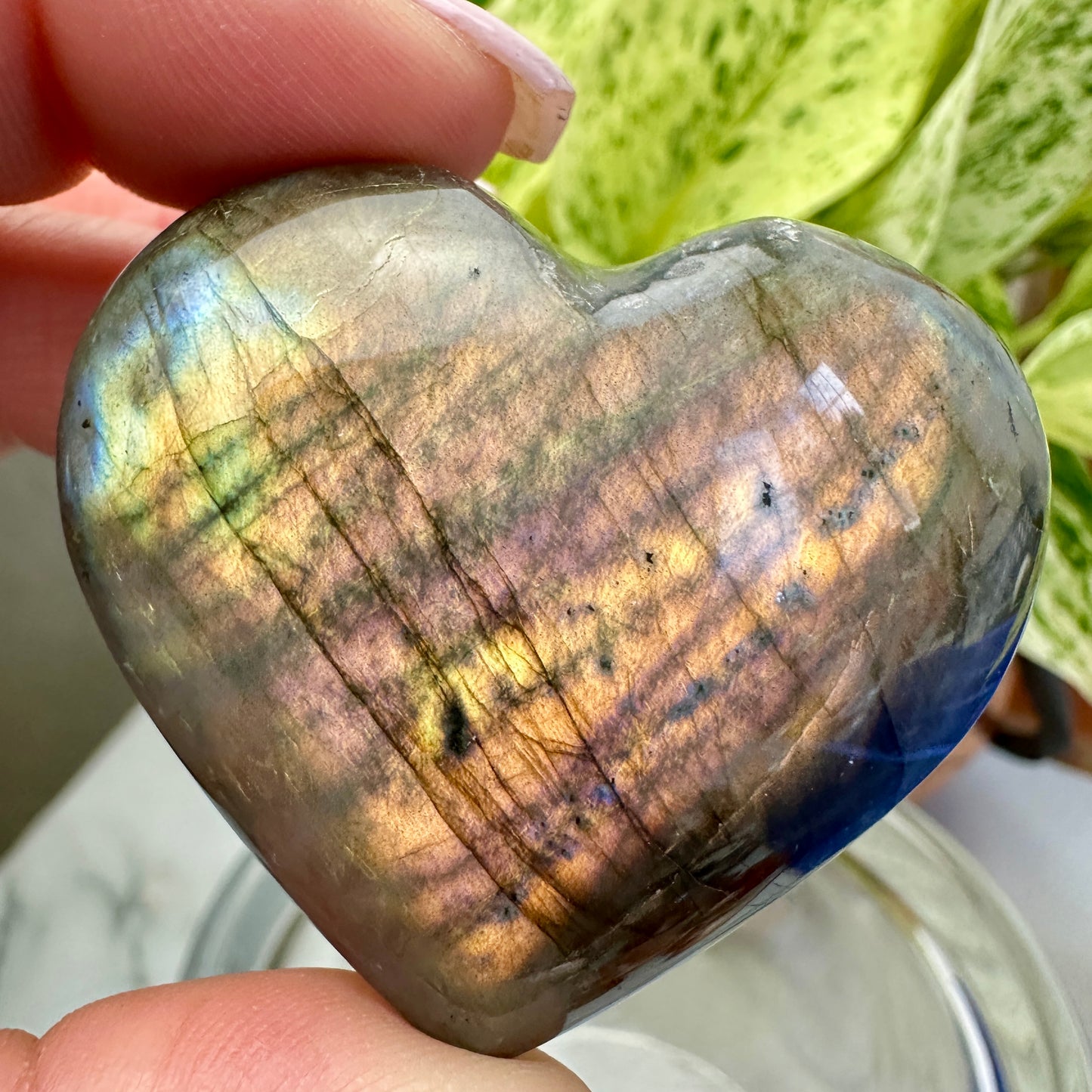 Labradorite Heart