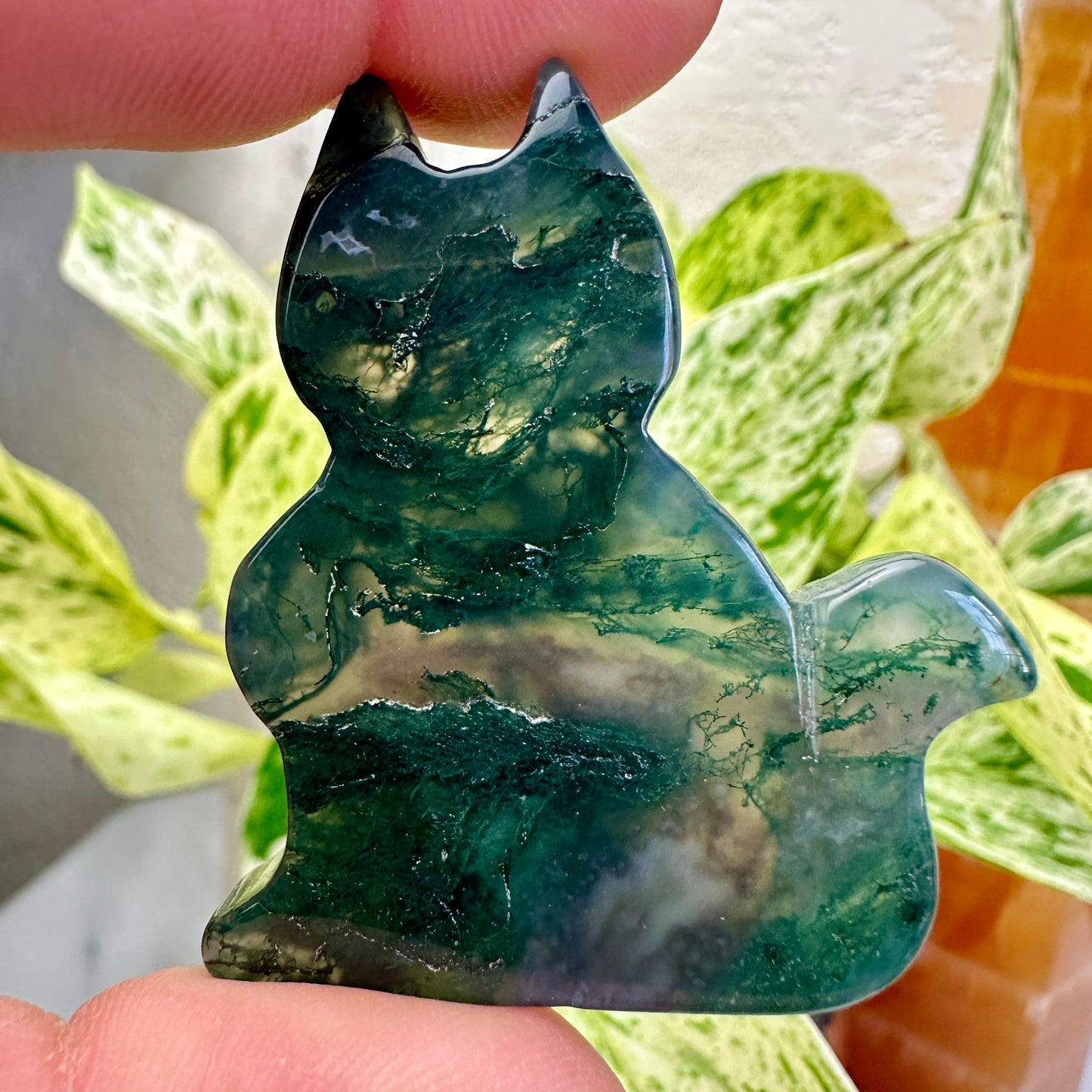 Moss Agate Slab Cat
