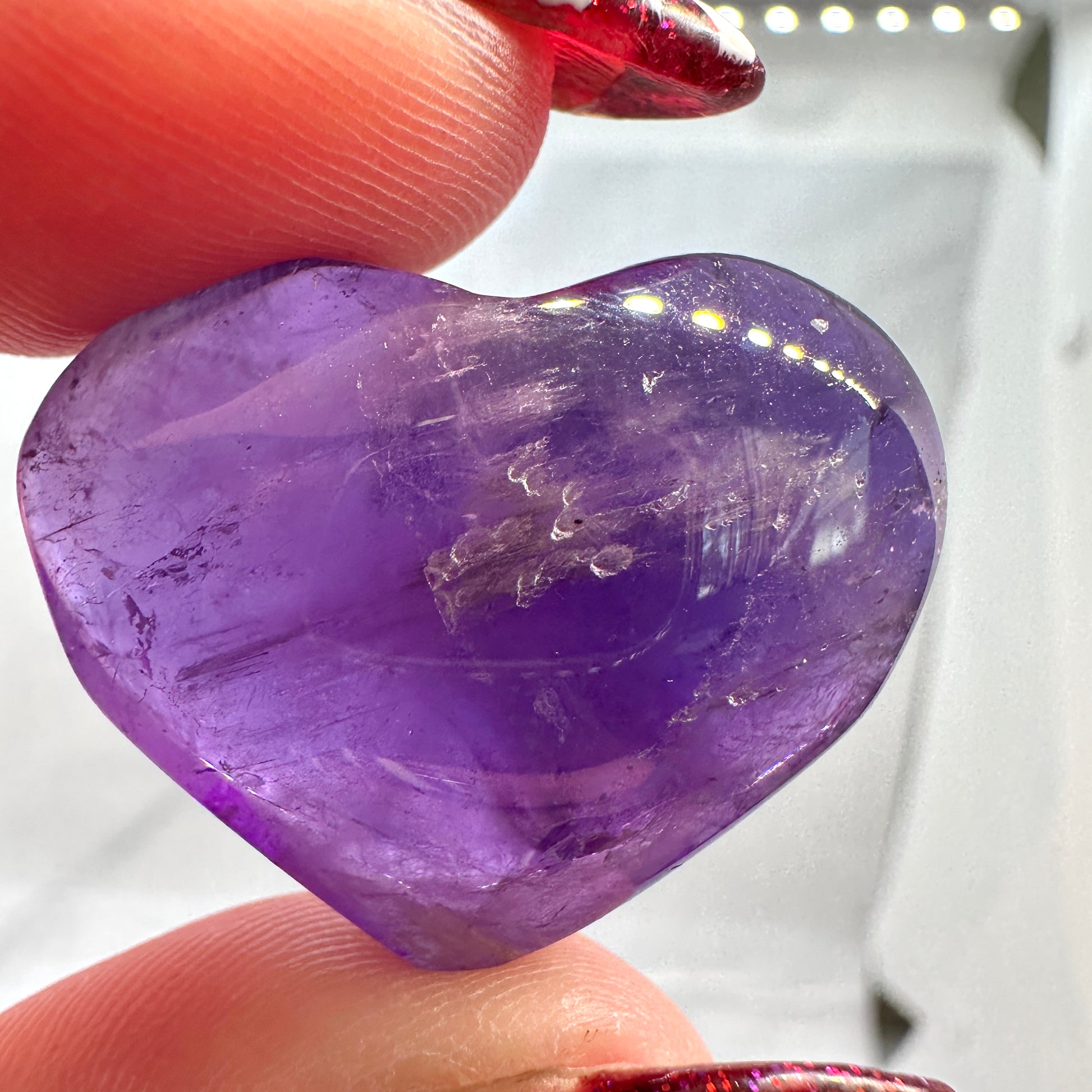 Mini Amethyst Crystal Hearts Intuitive Pick - Katie's Mystic Crystals