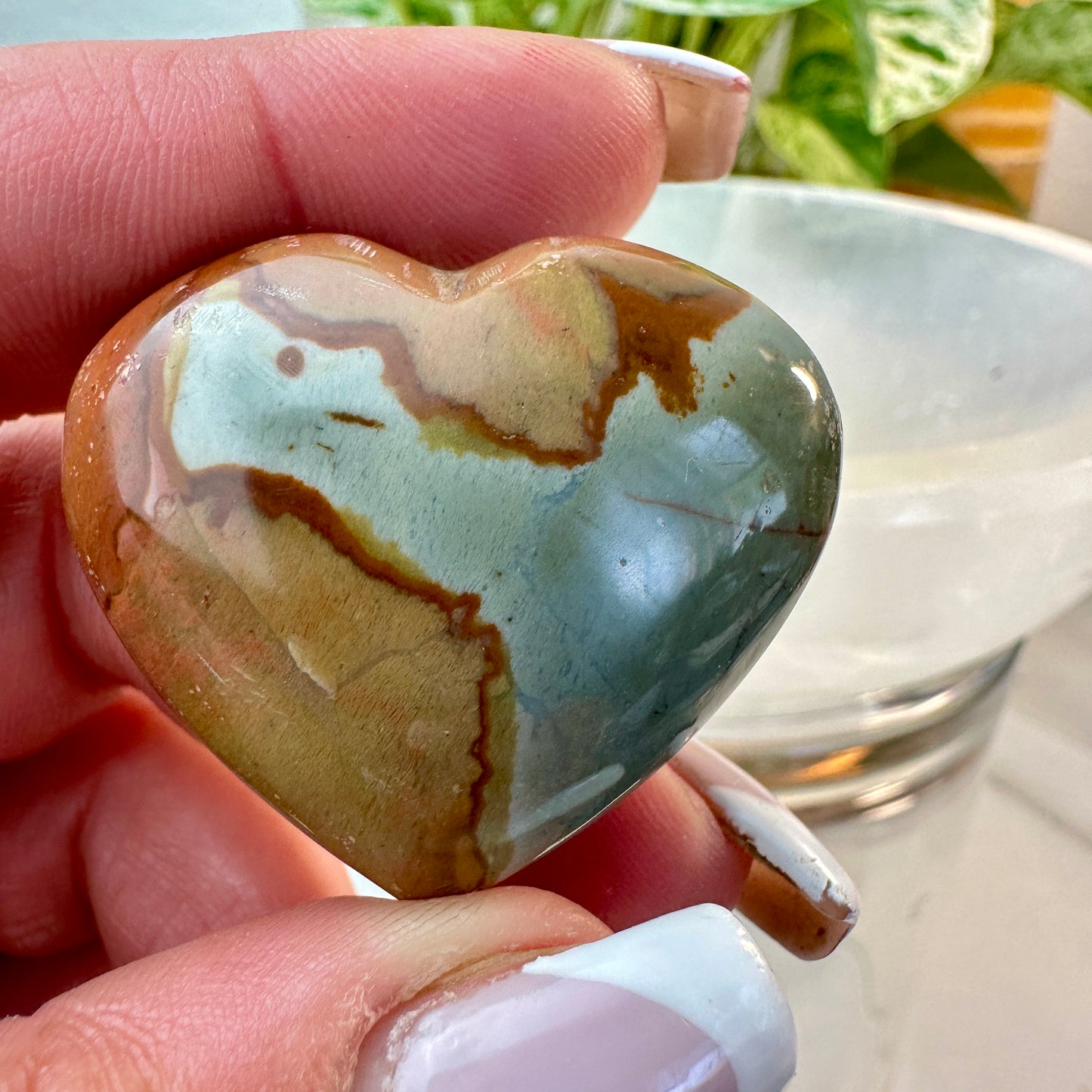 Puffy Polychrome Jasper Hearts — 1.2–1.4 inches
Stability | Joy | Emotional Balance