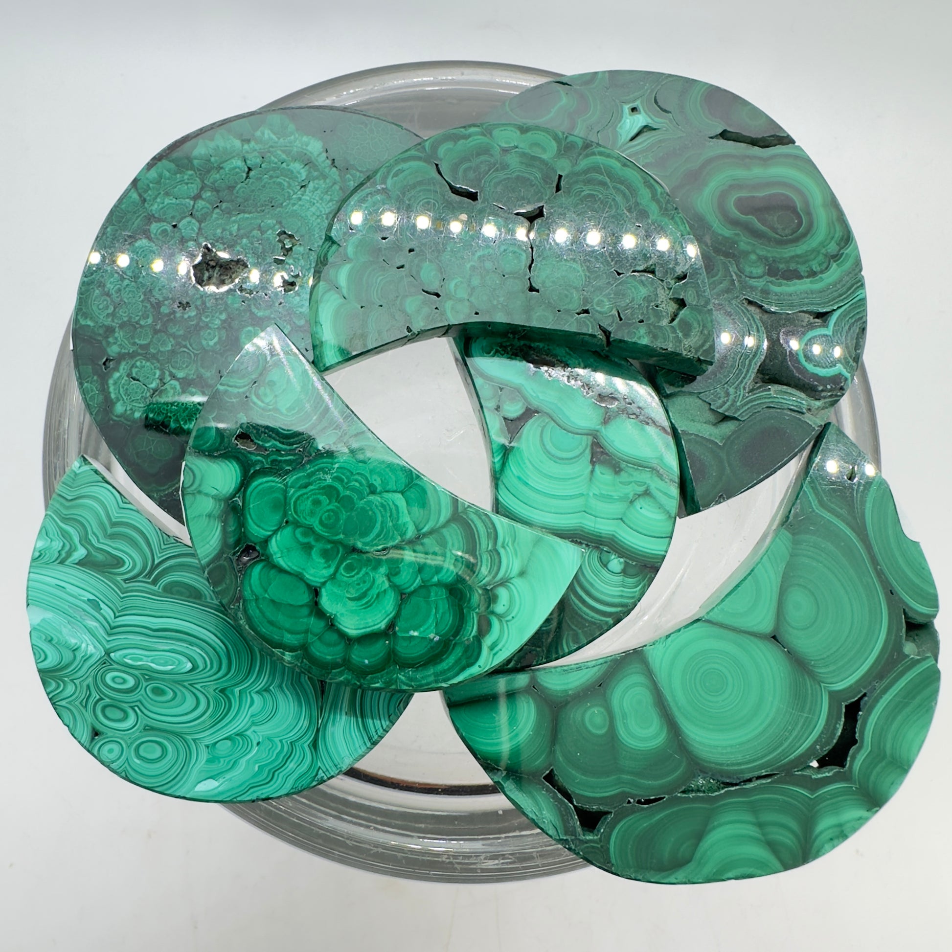Malachite Crescent Moons Imperfect - Katie's Mystic Crystals